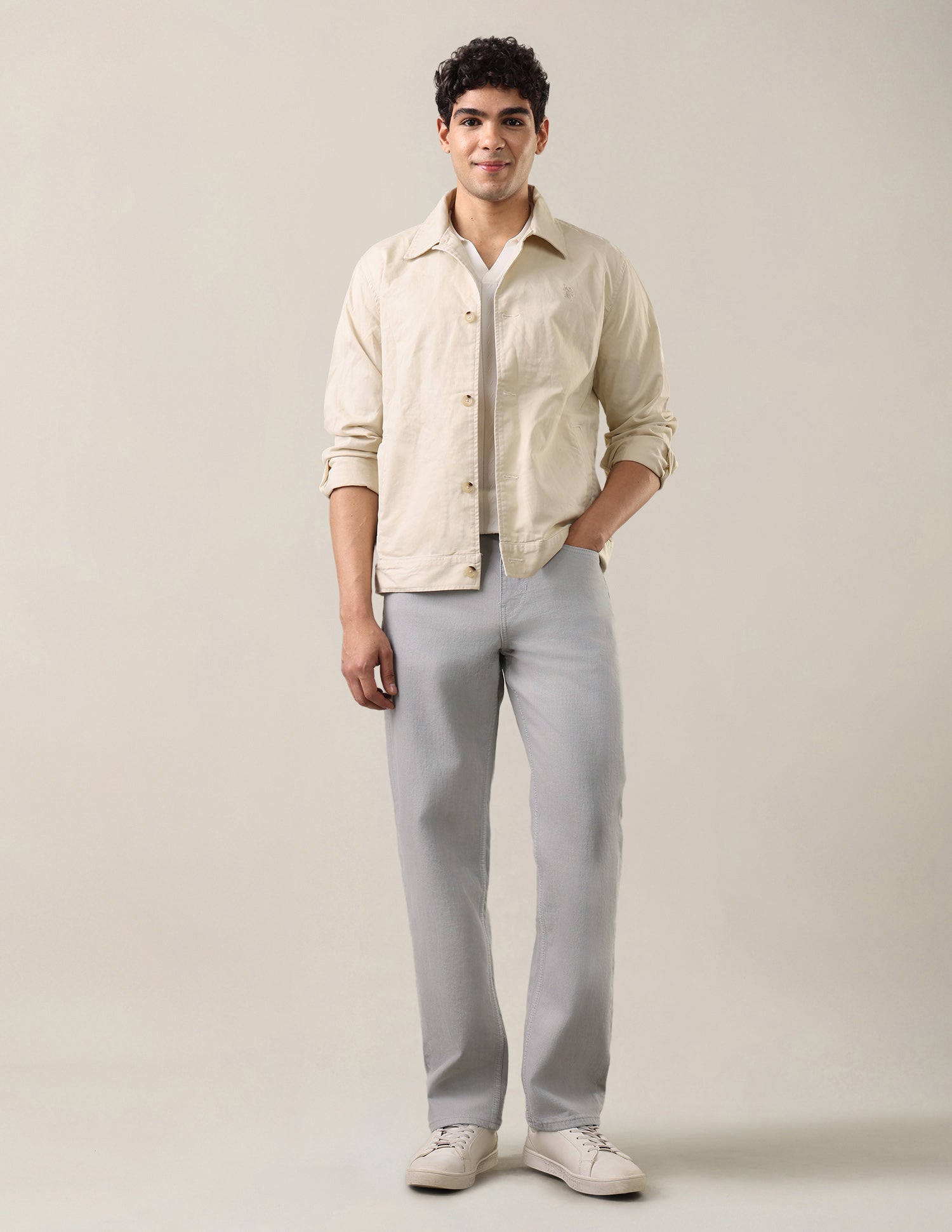Shawn Relaxed Fit Grey Jeans Grey - U.S. Polo Assn. India | Large