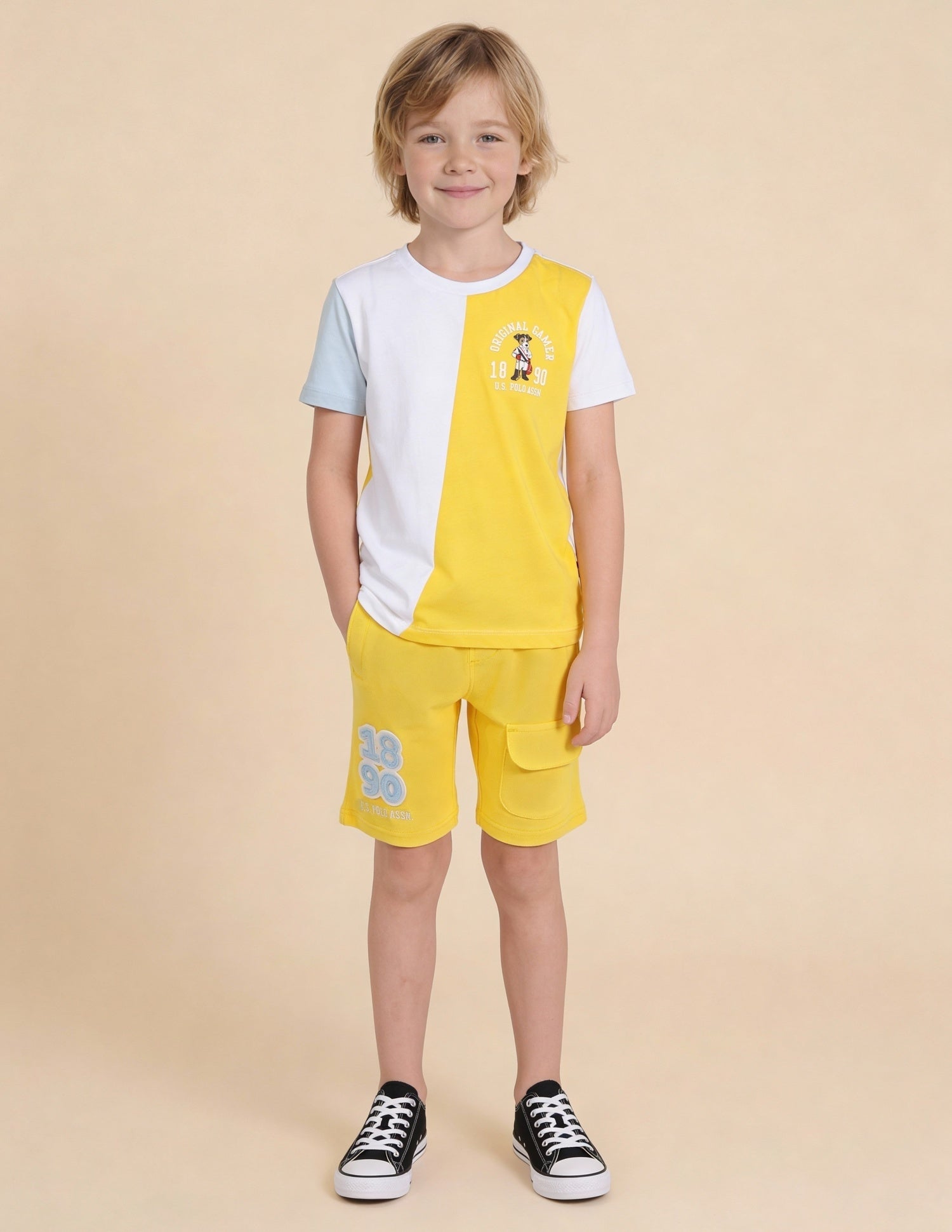 Colour Blocked Regular Fit T-Shirt Yellow - U.S. Polo Assn. India | Large