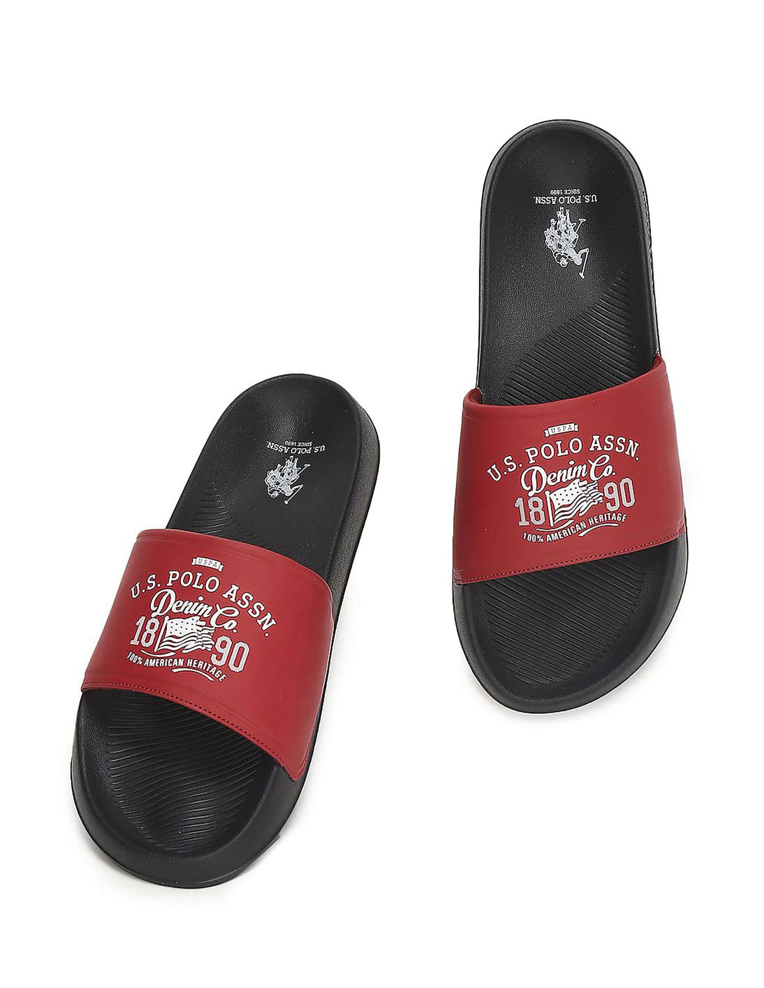 Men Toplin 5.0 Printed Slippers Red - U.S. Polo Assn. India | Large