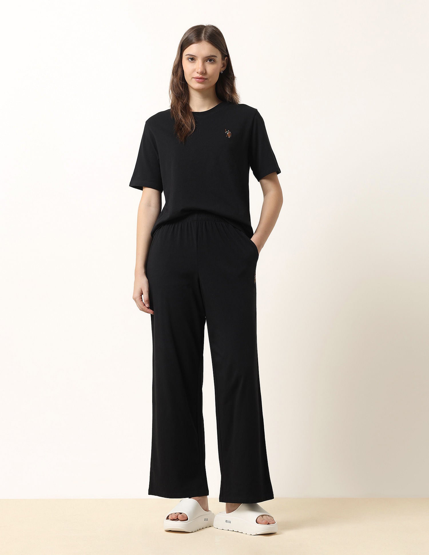 Boxy Fit Lounge T-Shirt Black - U.S. POLO ASSN. | Large