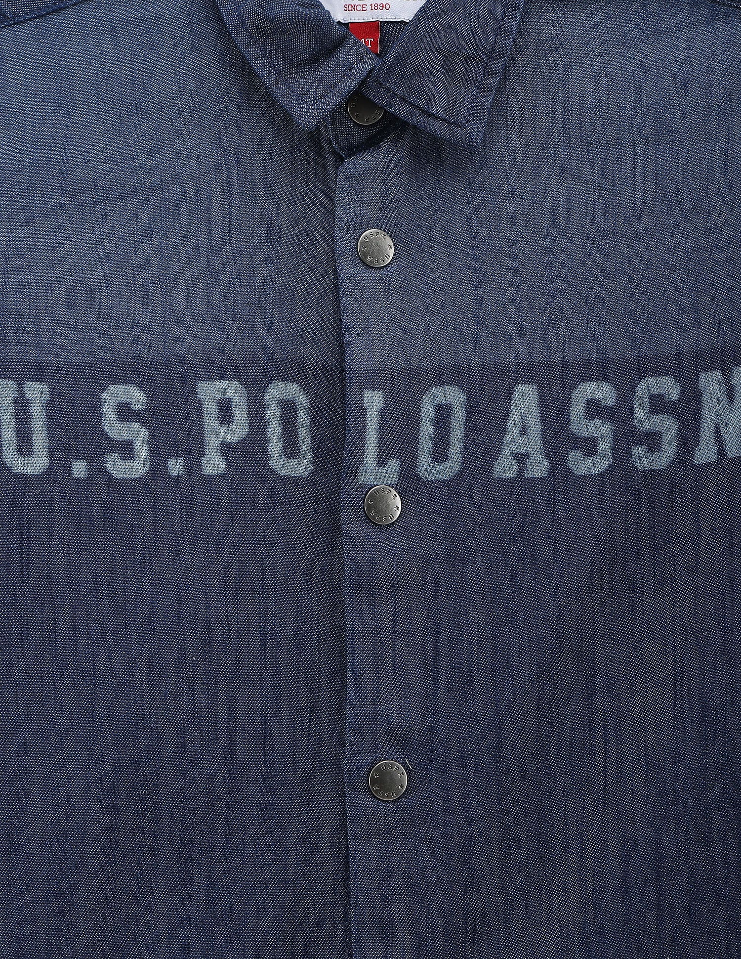 Boys Chambray Cotton Shirt Blue - U.S. Polo Assn. India | Large
