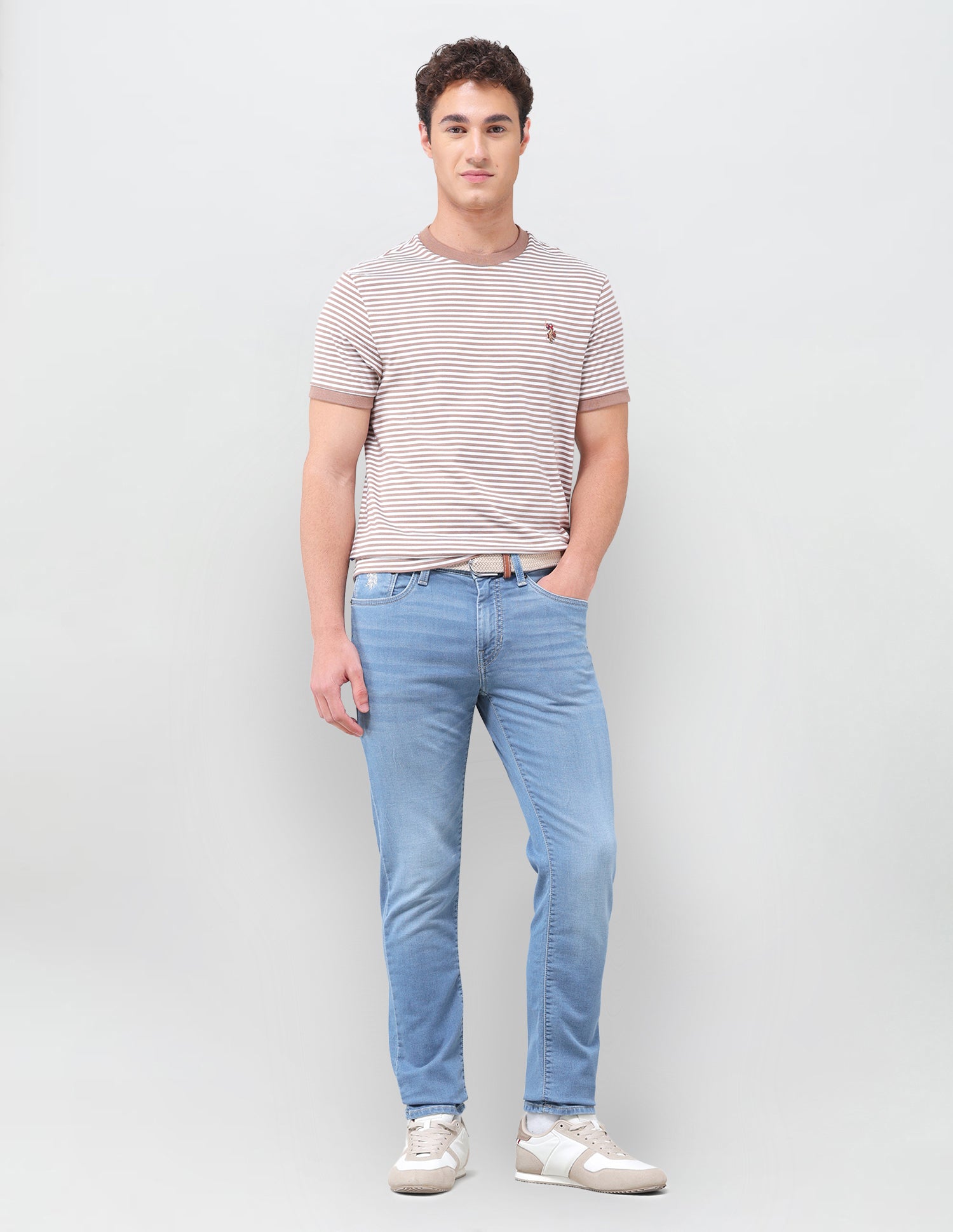 Regallo Skinny Fit Blue Jeans Light Blue - U.S. Polo Assn. India | Large