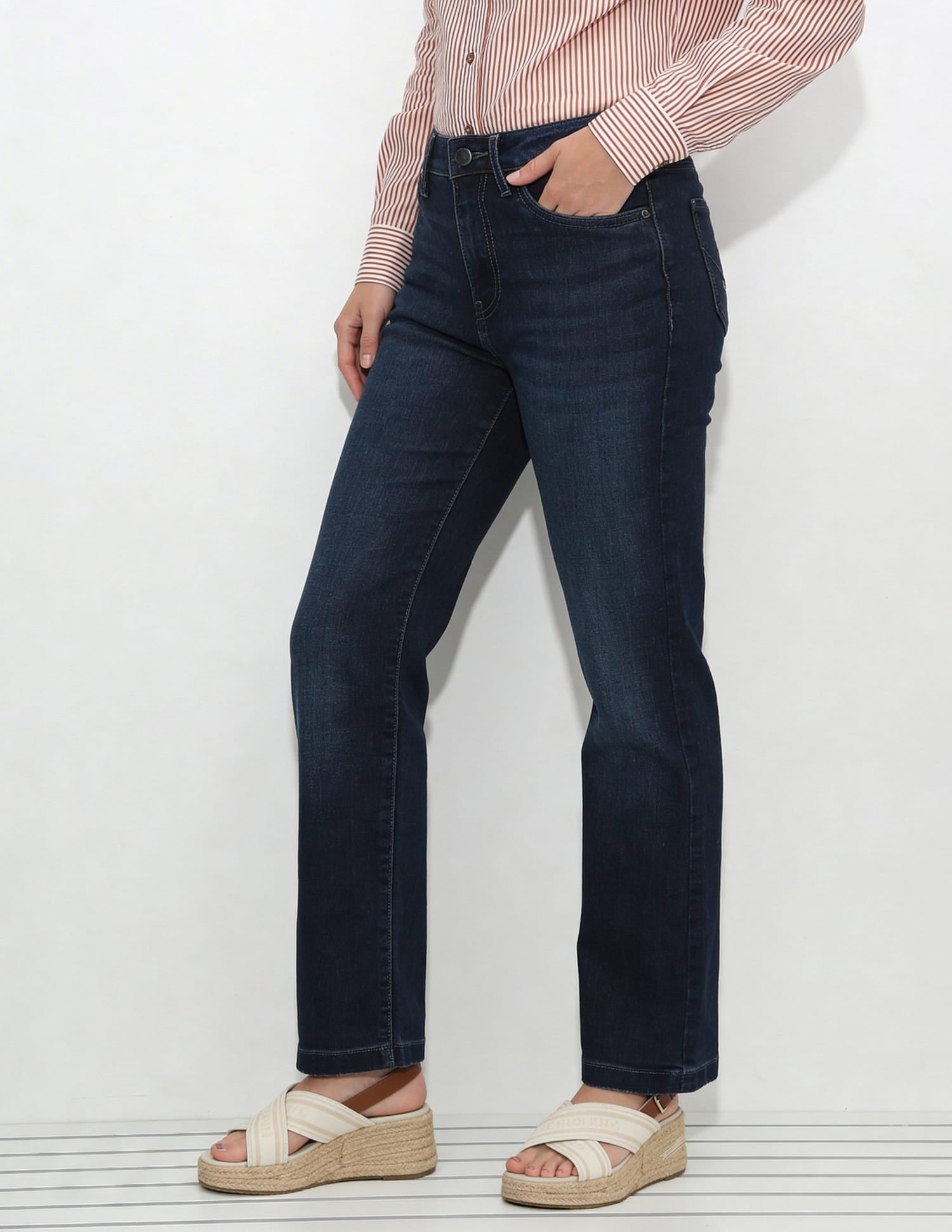 High Rise Straight Fit Jeans Blue - U.S. Polo Assn. India | Large