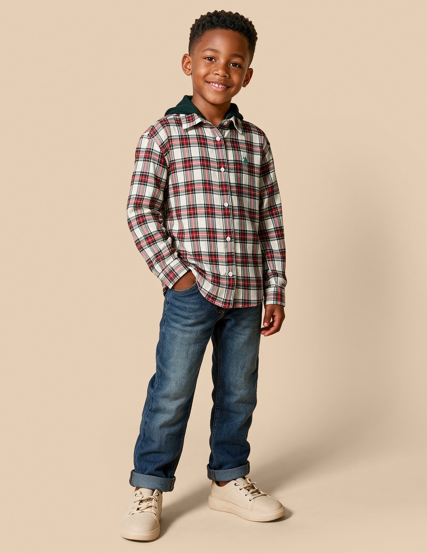 Twill Plaid Checked Shirt Red - U.S. Polo Assn. India | Large