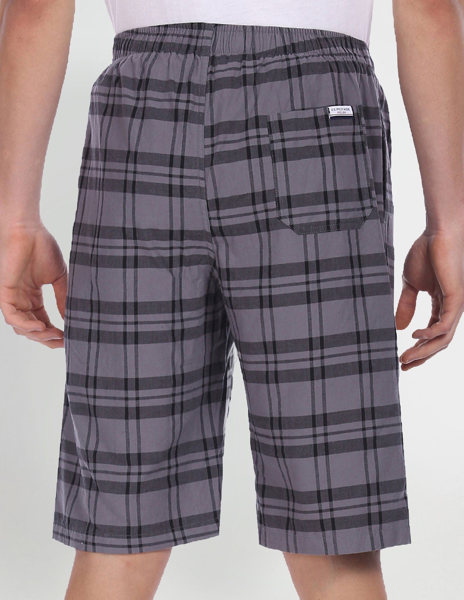 Pure Cotton Checked I692 Bermudas - Pack Of 1 Grey - U.S. POLO ASSN. | Large