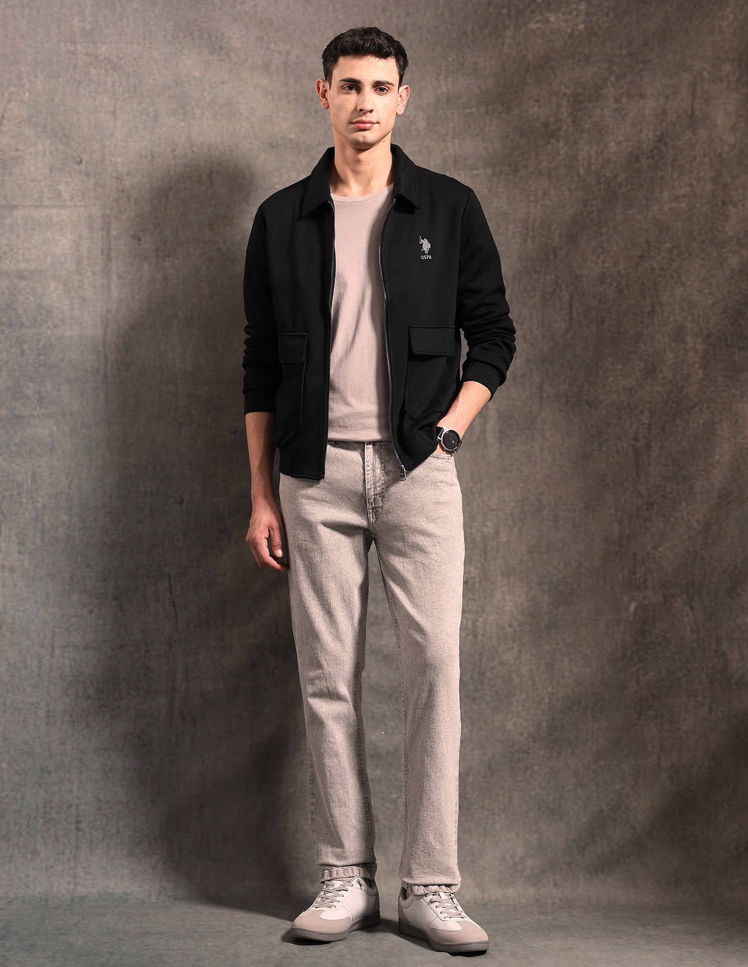 Regular Fit Black & Gold Jacket Black - U.S. POLO ASSN. | Large