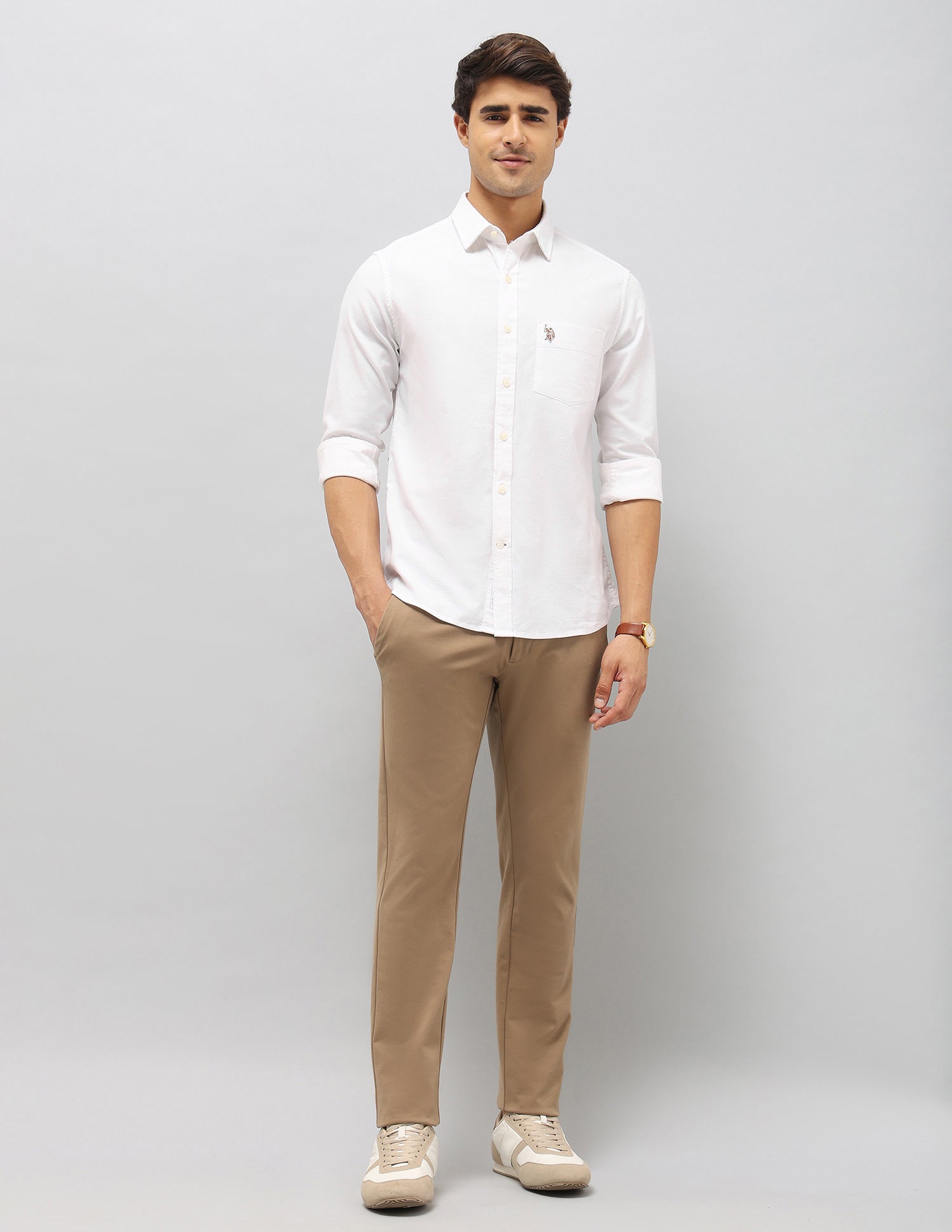 Tailored Fit Oxford Shirt White - U.S. Polo Assn. India | Large