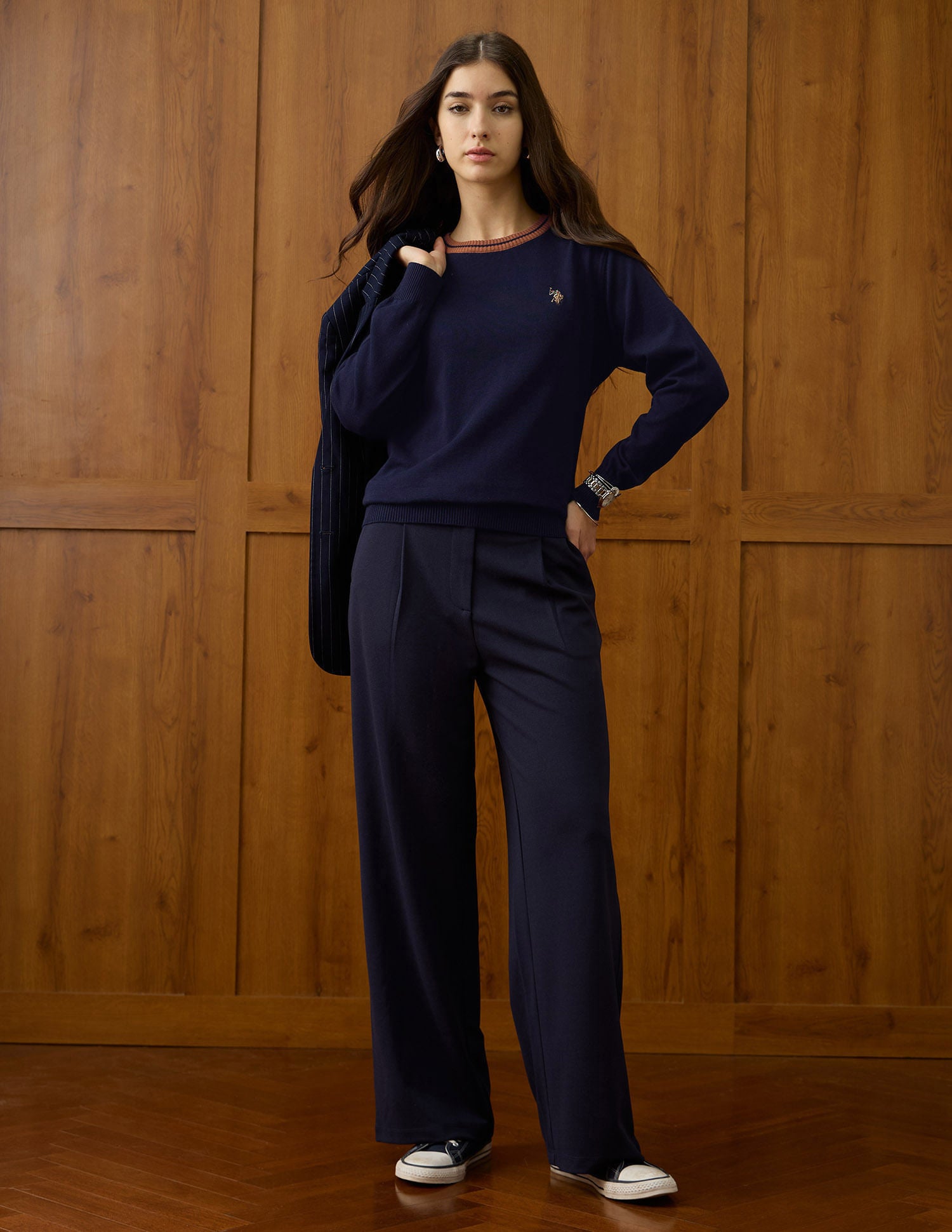 Solid Relaxed Fit Sweater Blue - U.S. POLO ASSN. | Large