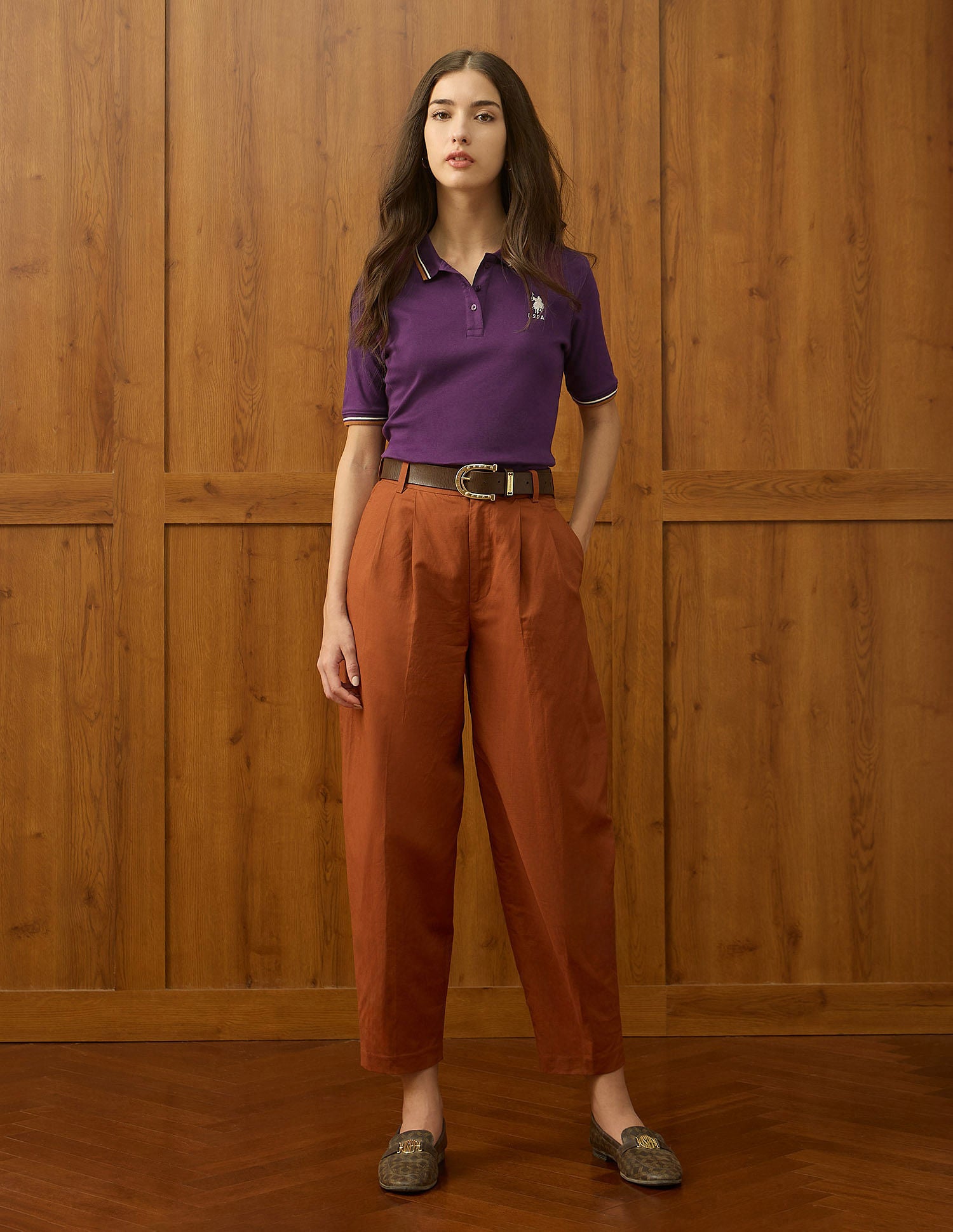 Regular Fit Solid Polo Shirt Wine - U.S. POLO ASSN. | Large