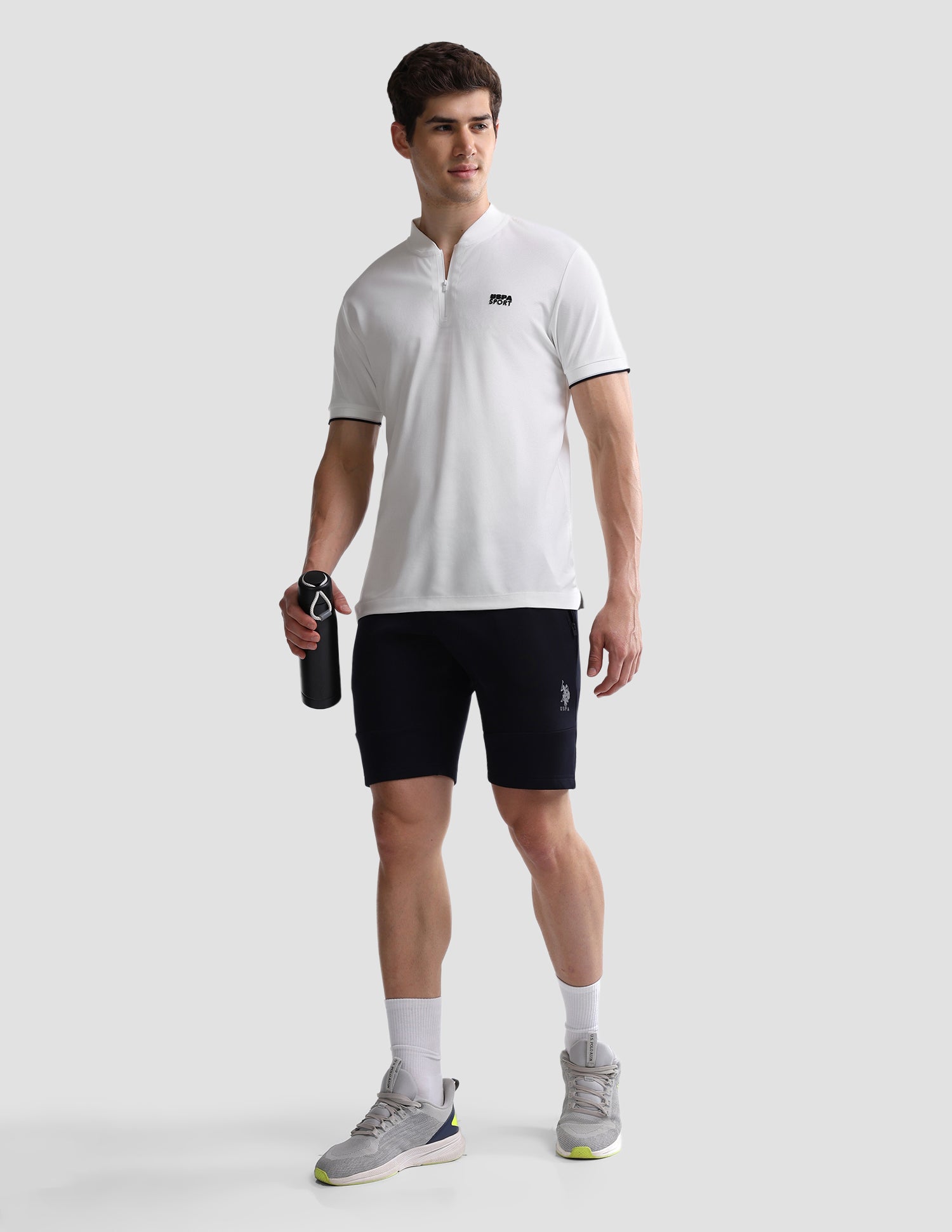 Solid Slim Fit Active Polo Shirt White - U.S. Polo Assn. India | Large
