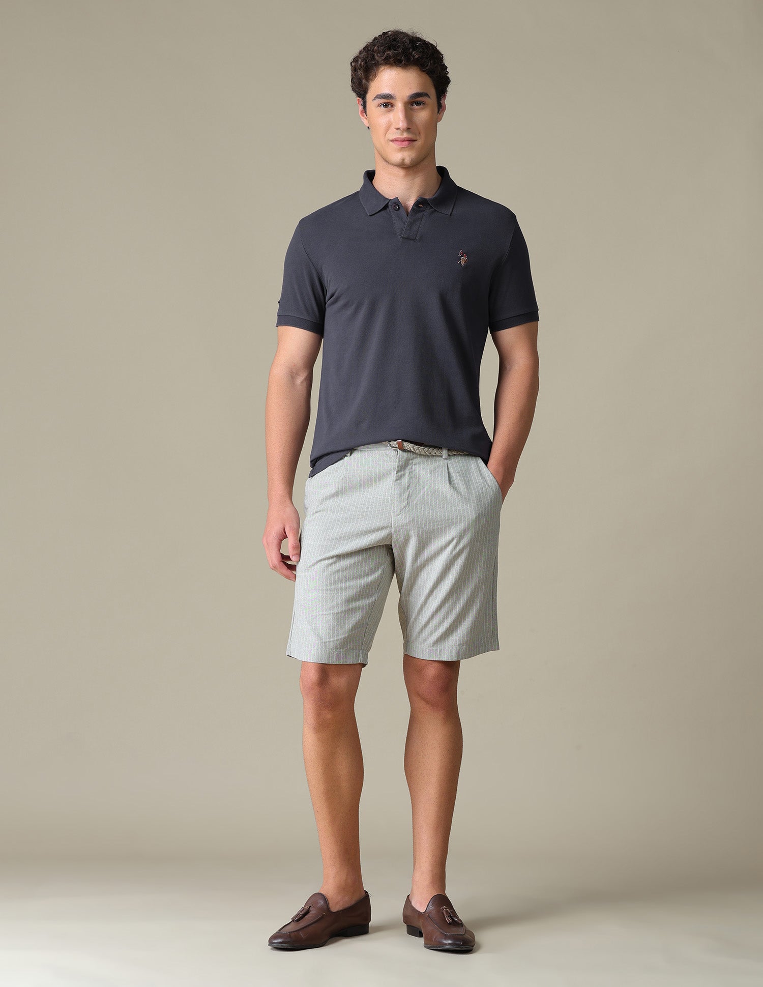 Solid Regular Fit Polo Shirt Dark Grey - U.S. Polo Assn. India | Large