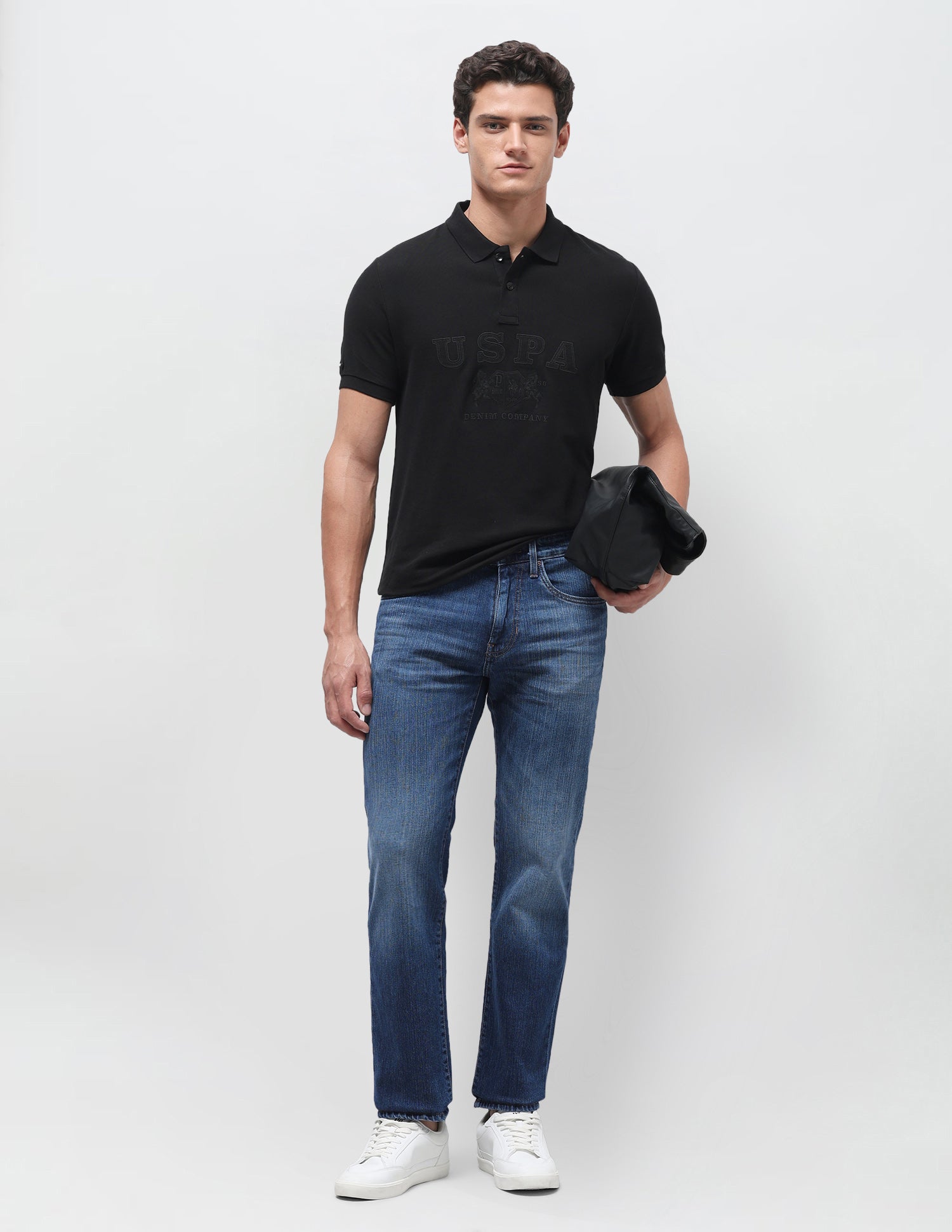 Harold Slim Straight Fit Blue Jeans Dark Blue - U.S. Polo Assn. India | Large