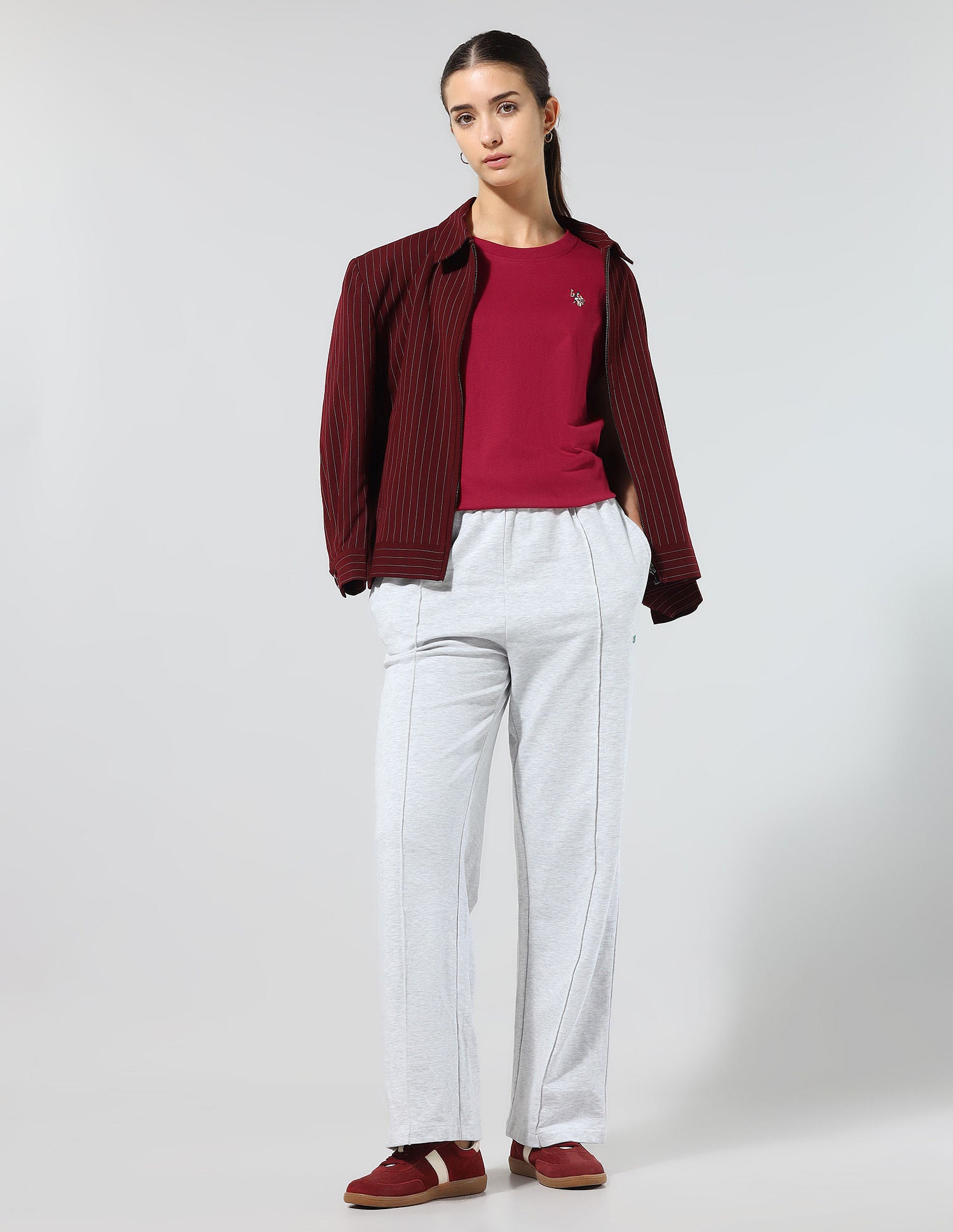 Regular Fit Solid Lounge T-Shirt Dark Red - U.S. POLO ASSN. | Large