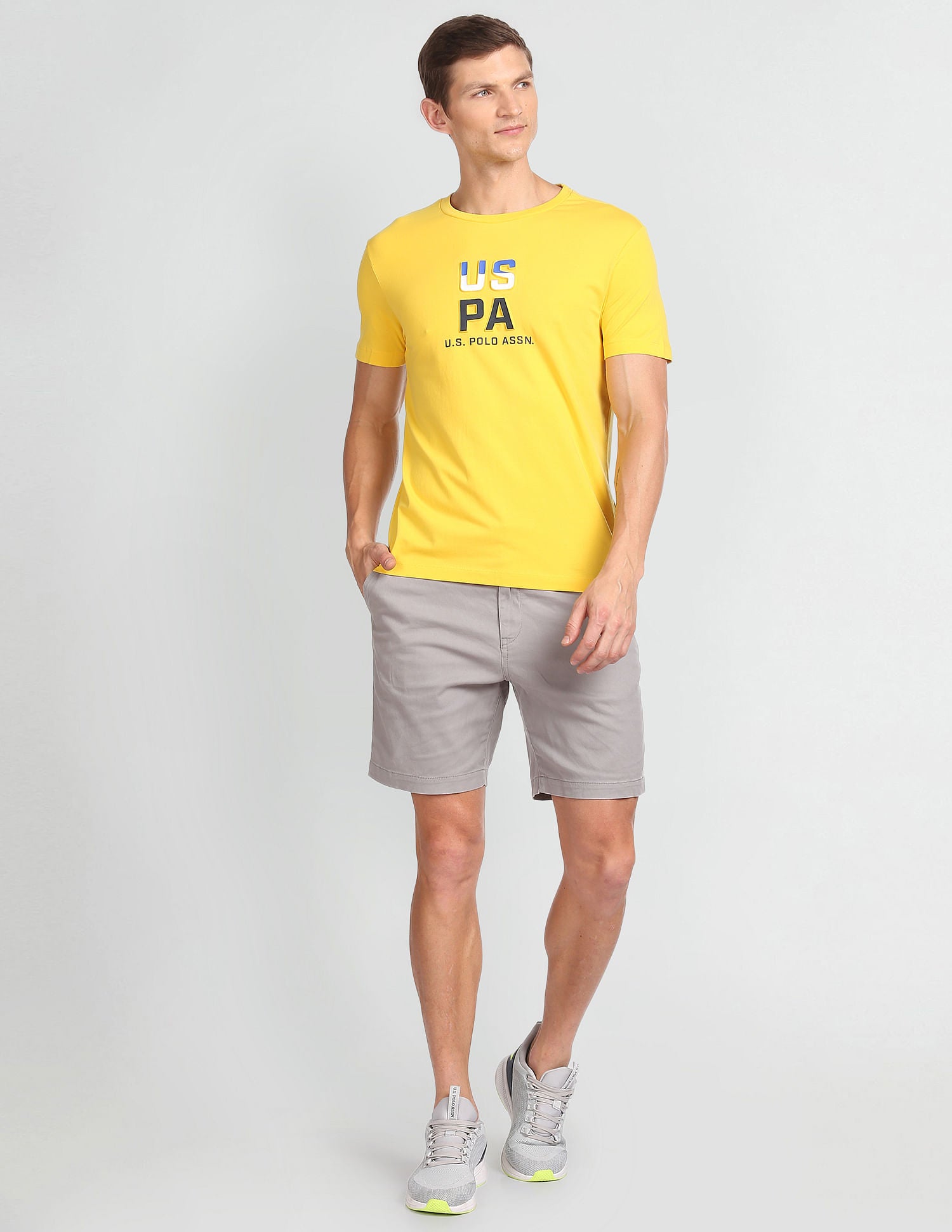 Embossed Slim Fit T-Shirt Yellow - U.S. POLO ASSN. | Large