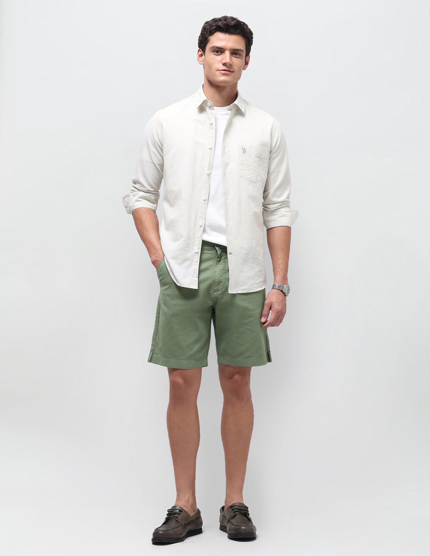 Slim Fit Solid Shorts