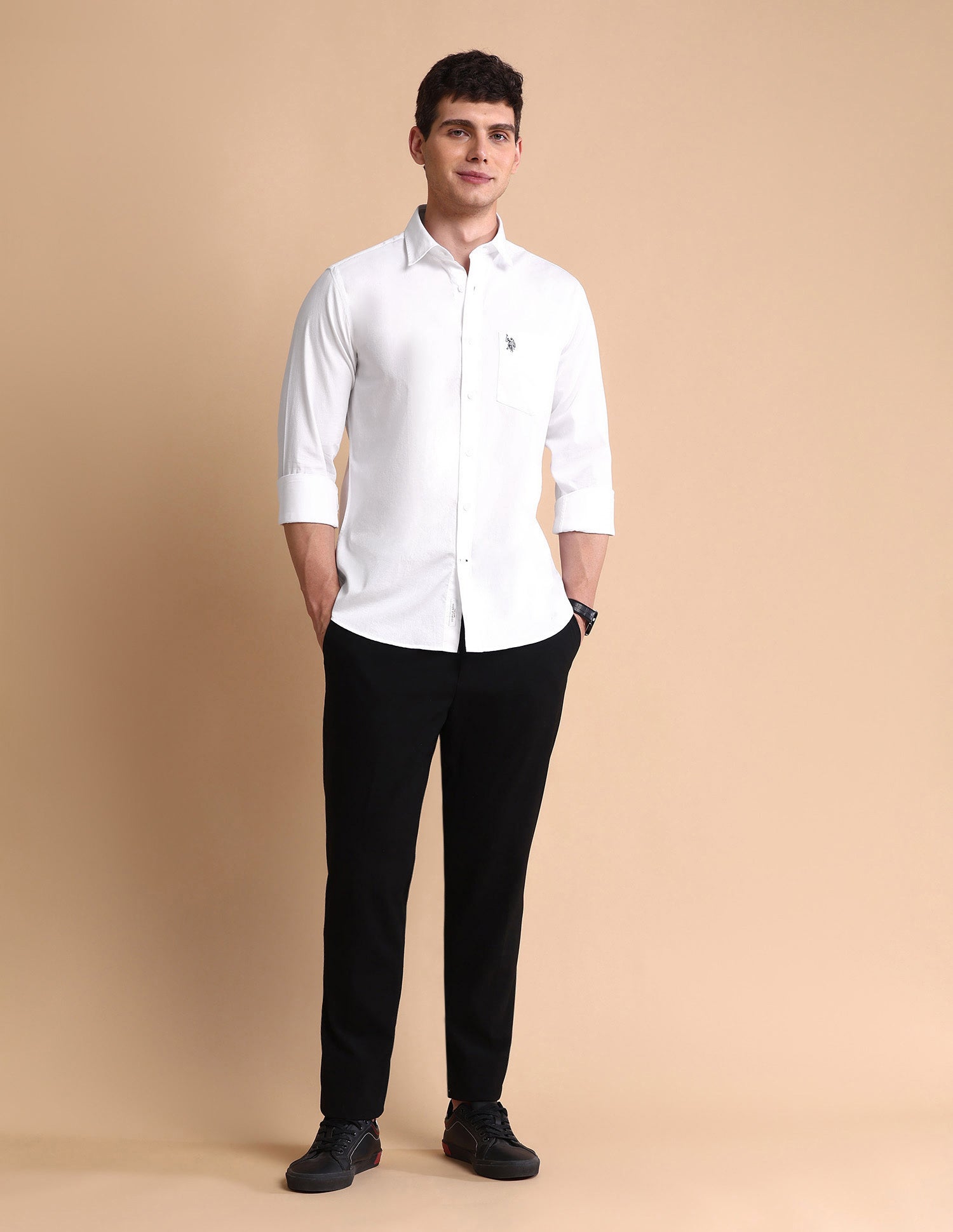 Pure Cotton Tailored Fit Shirt White - U.S. POLO ASSN. | Large