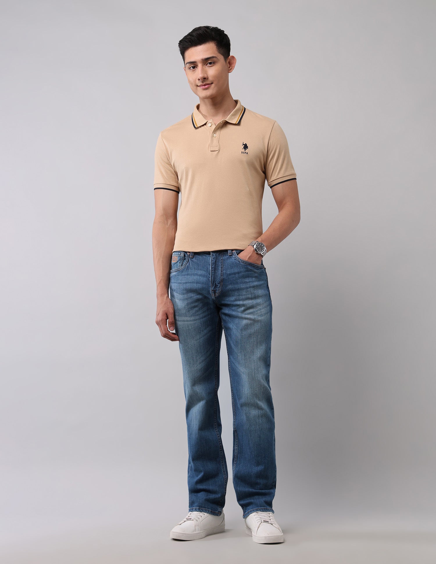 Harold Slim Straight Fit Blue Jeans Blue - U.S. POLO ASSN. | Large