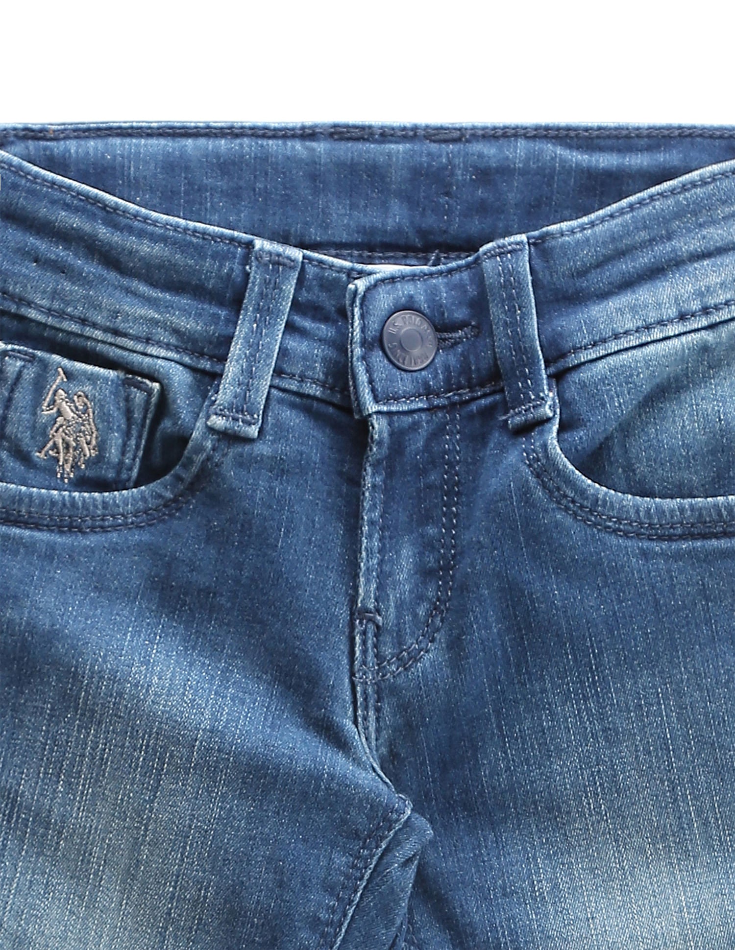 Boys Slim Fit Stone Wash Jeans Blue - U.S. Polo Assn. India | Large