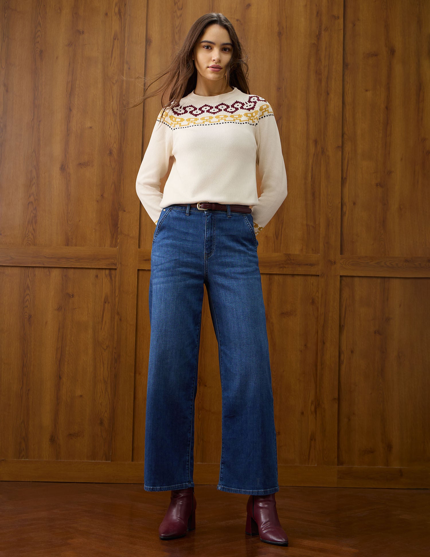 High Rise Wide Leg Fit Jeans Blue - U.S. POLO ASSN. | Large