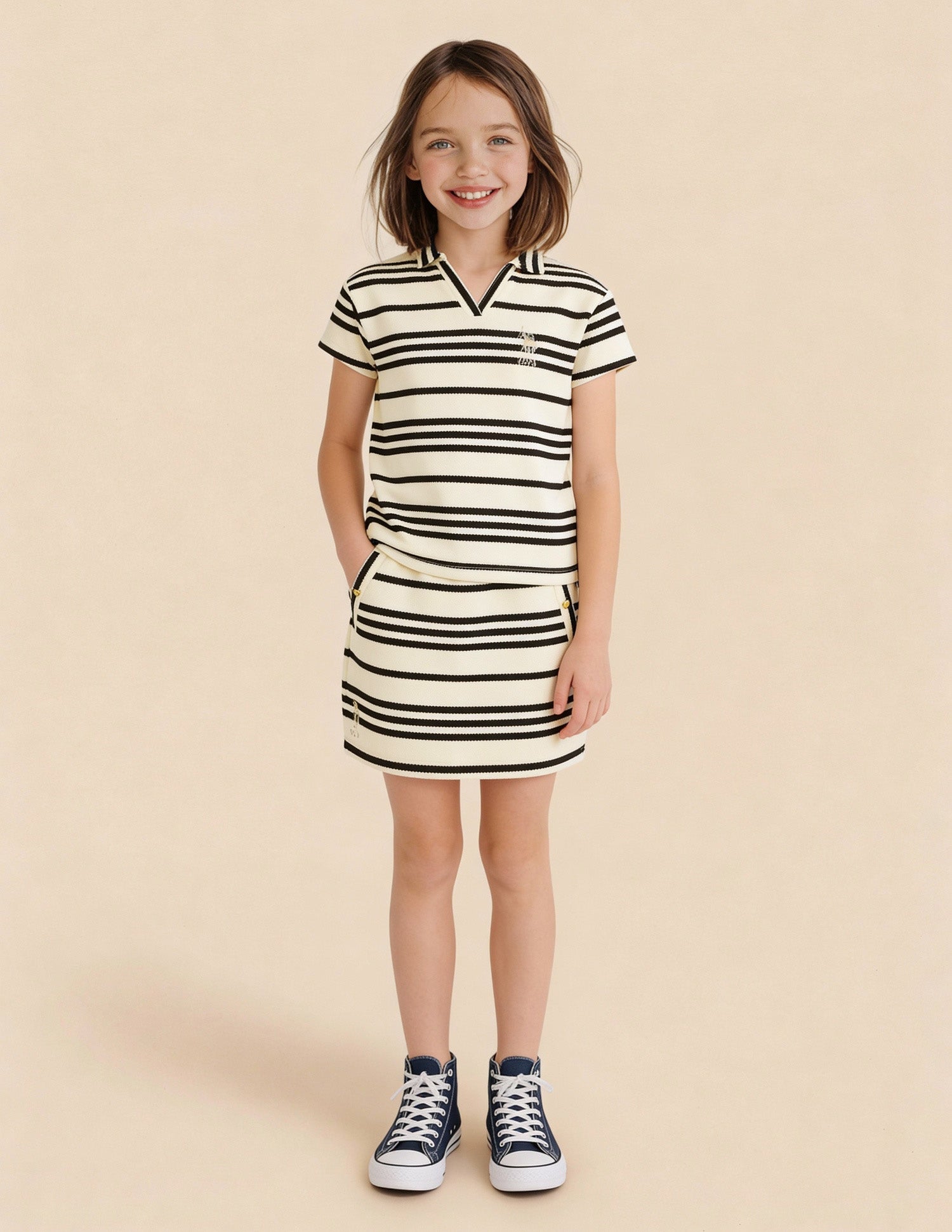 Girls Horizontal Striped Polo Shirt White - U.S. Polo Assn. India | Large