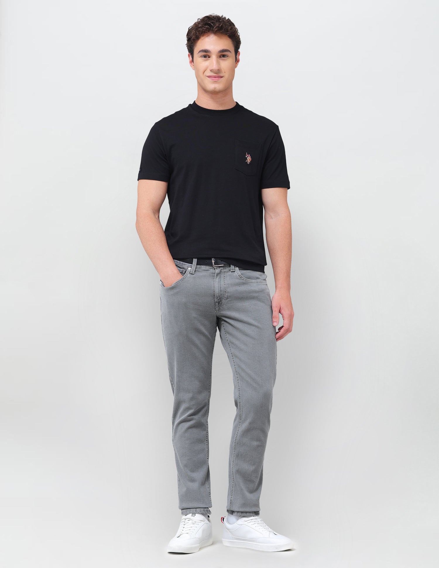 Brandon Slim Tapered Fit Grey Jeans Grey - U.S. Polo Assn. India | Large