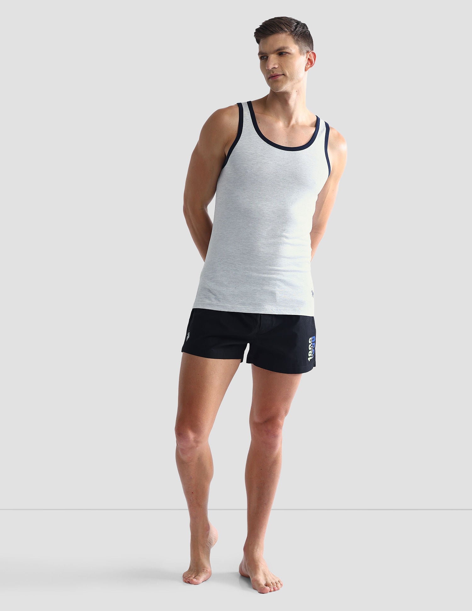 Contrast Binding Cotton OEV01 Vest - Pack Of 1 Grey - U.S. POLO ASSN. | Large