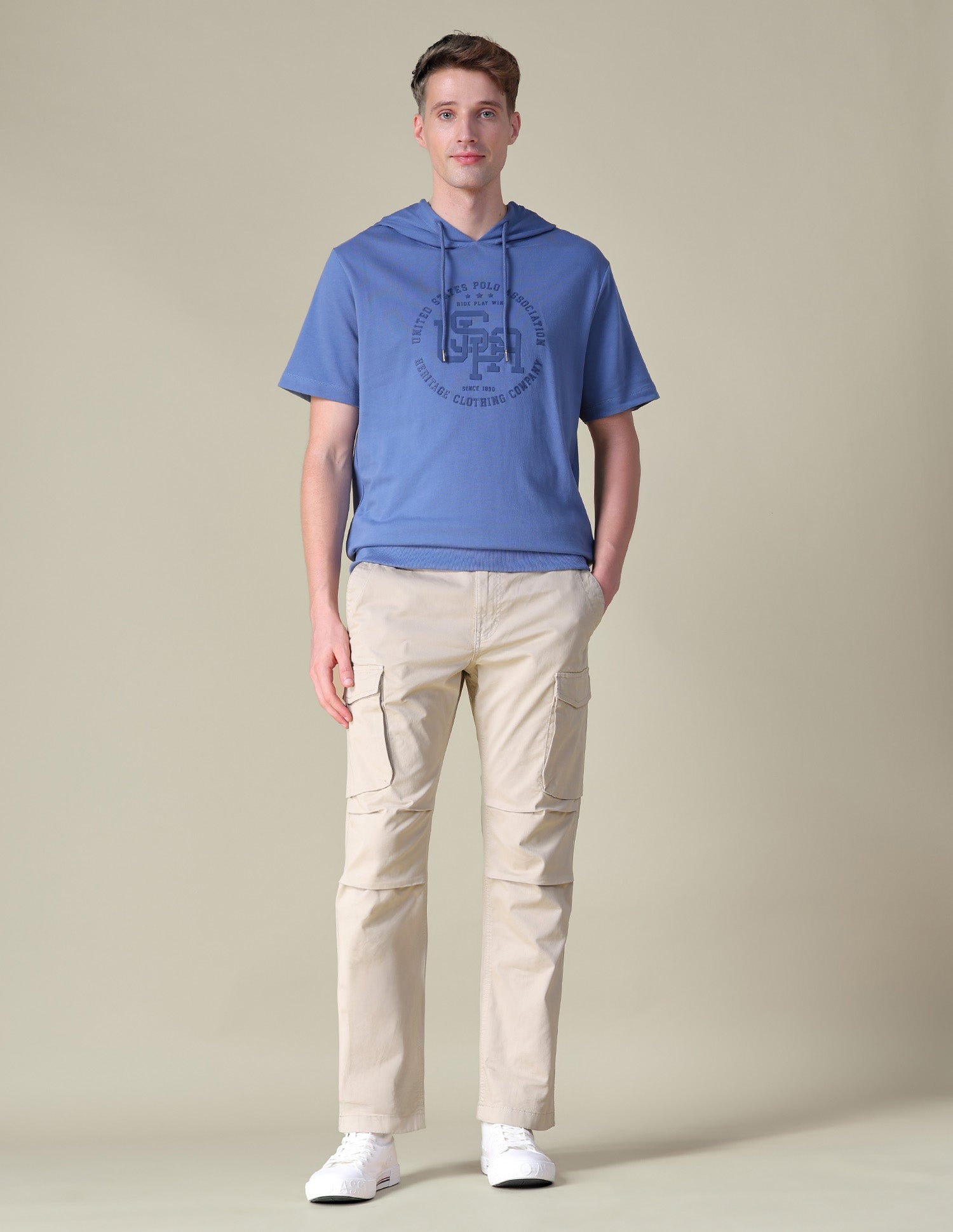 Twill Regular Fit Cargos Beige - U.S. POLO ASSN. | Large