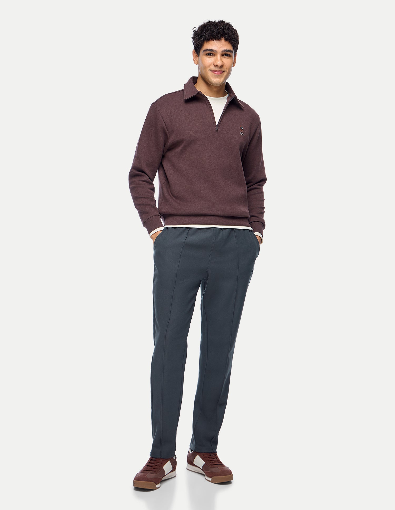 Mid Rise Regular Fit Track Pants Dark Grey - U.S. Polo Assn. India | Large