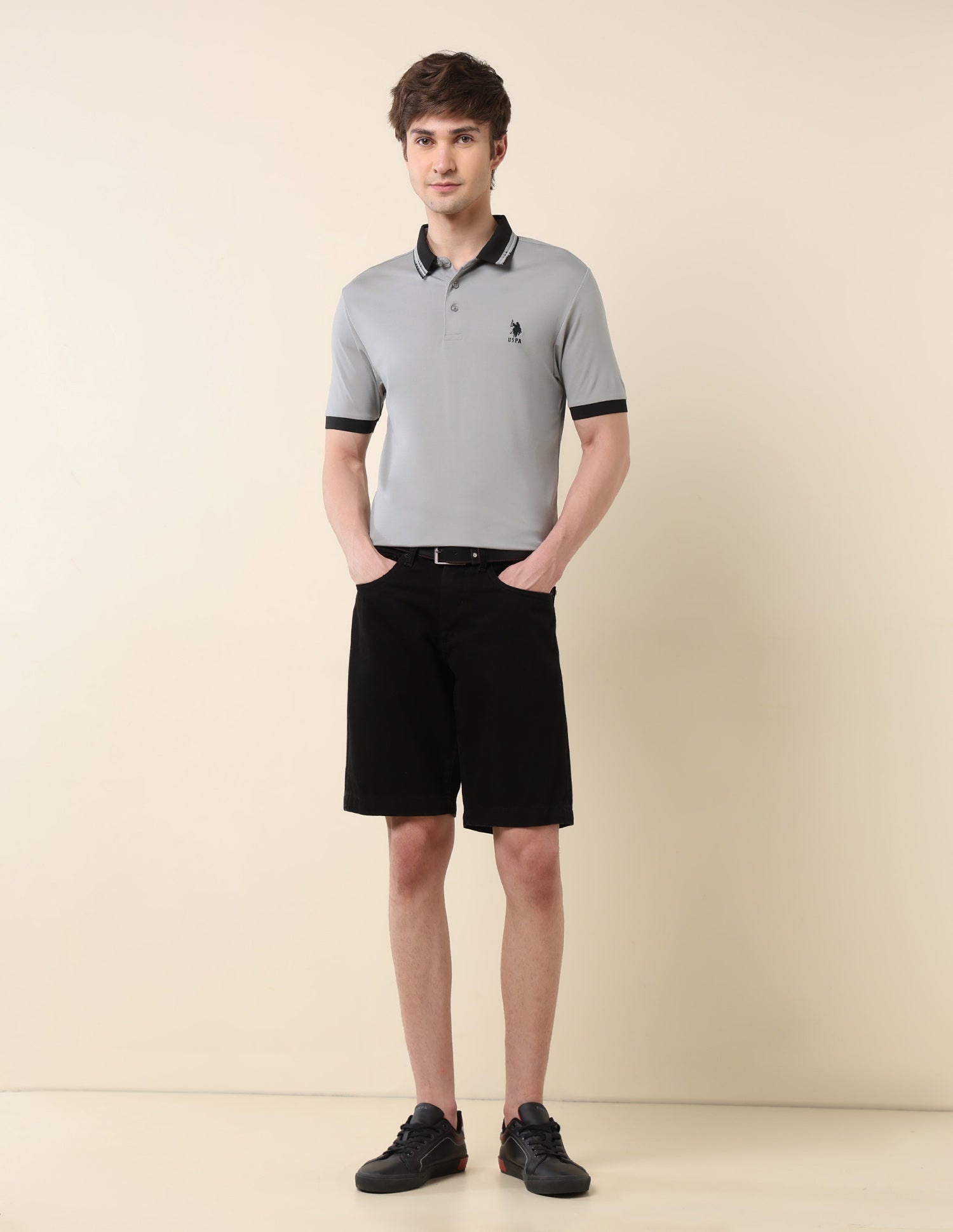 Solid Monochrome Majesty Polo Shirt Grey - U.S. Polo Assn. India | Large