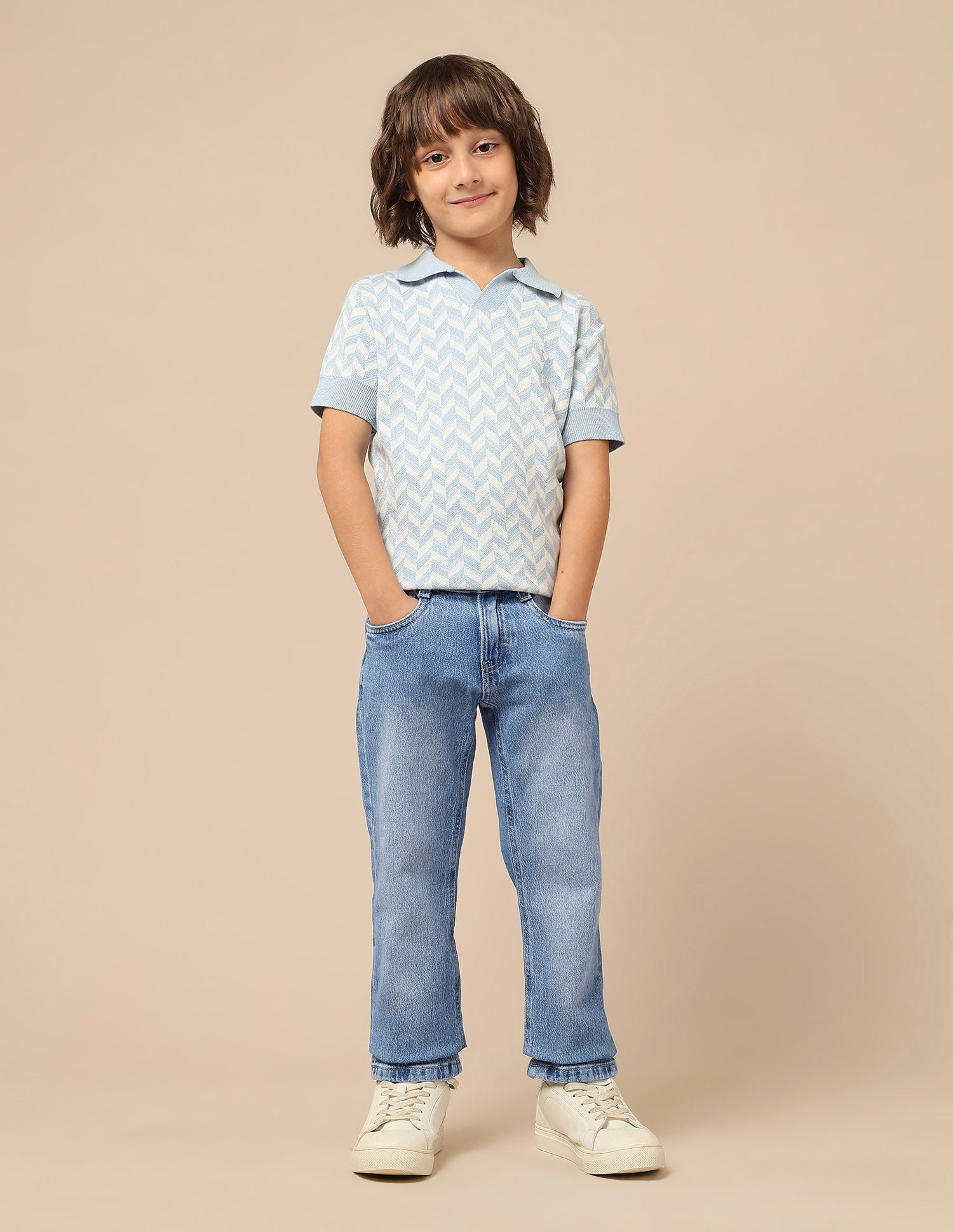 Boys Stone Washed Relaxed Fit Jeans Light Blue - U.S. POLO ASSN. | Large