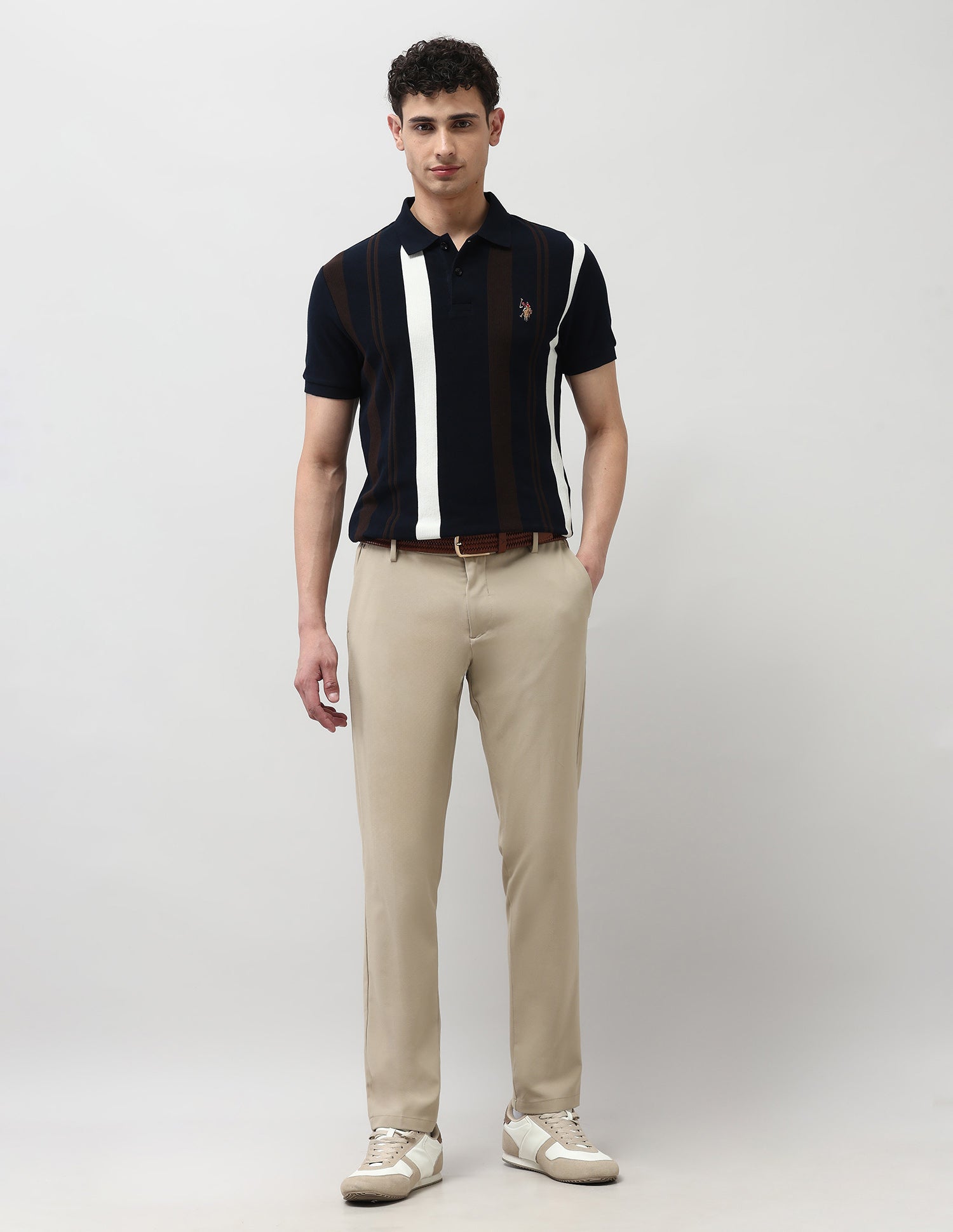 Vertical Striped Regular Fit Polo Shirt Navy - U.S. Polo Assn. India | Large