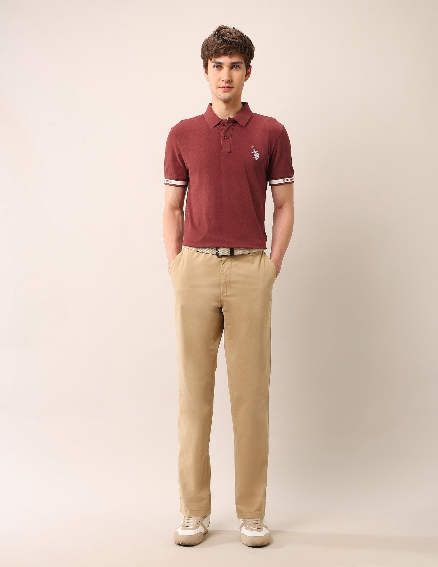 Solid Muscle Fit Polo Shirt Rust - U.S. Polo Assn. India | Large