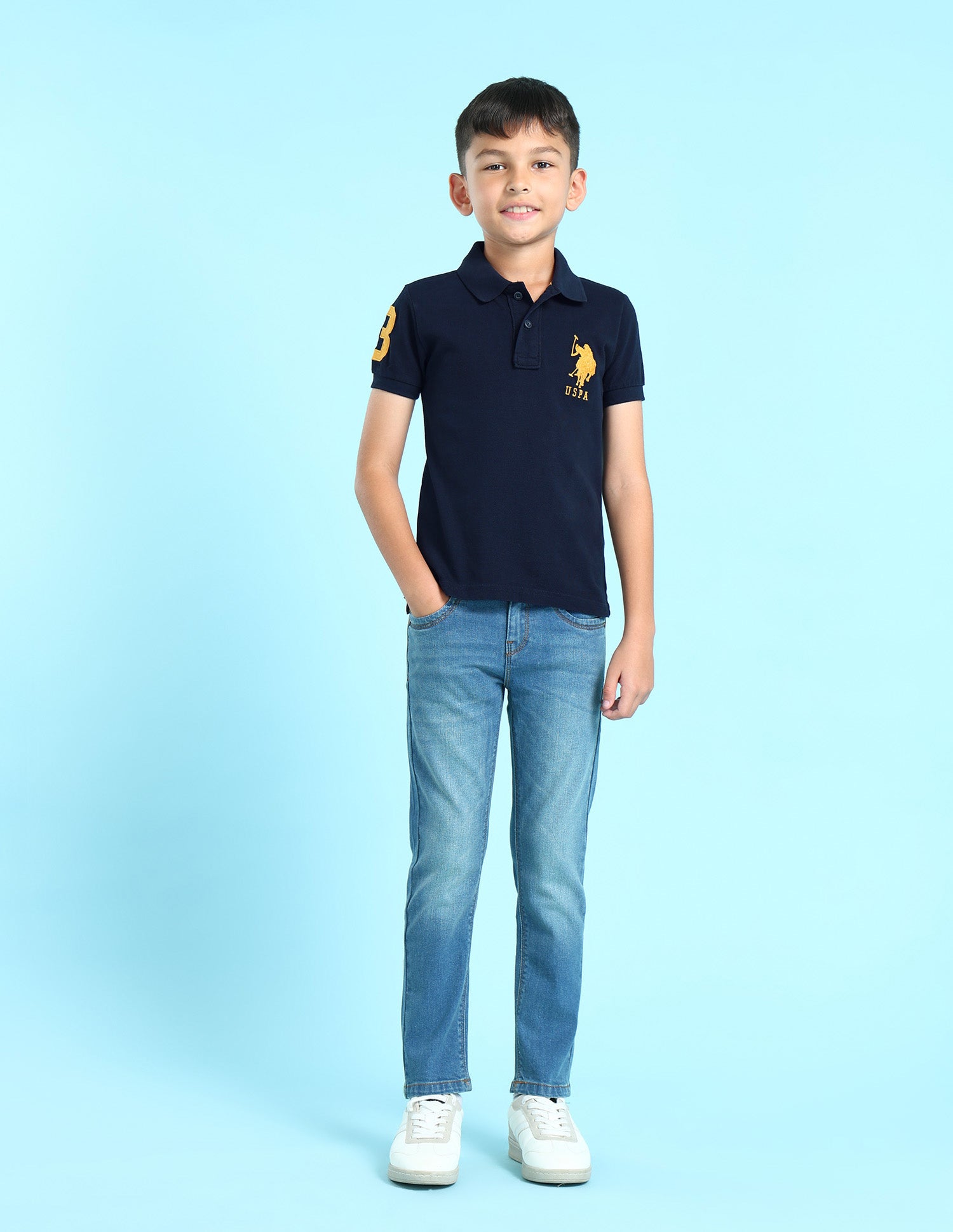 Cotton Solid Polo Shirt Navy - U.S. POLO ASSN. | Large