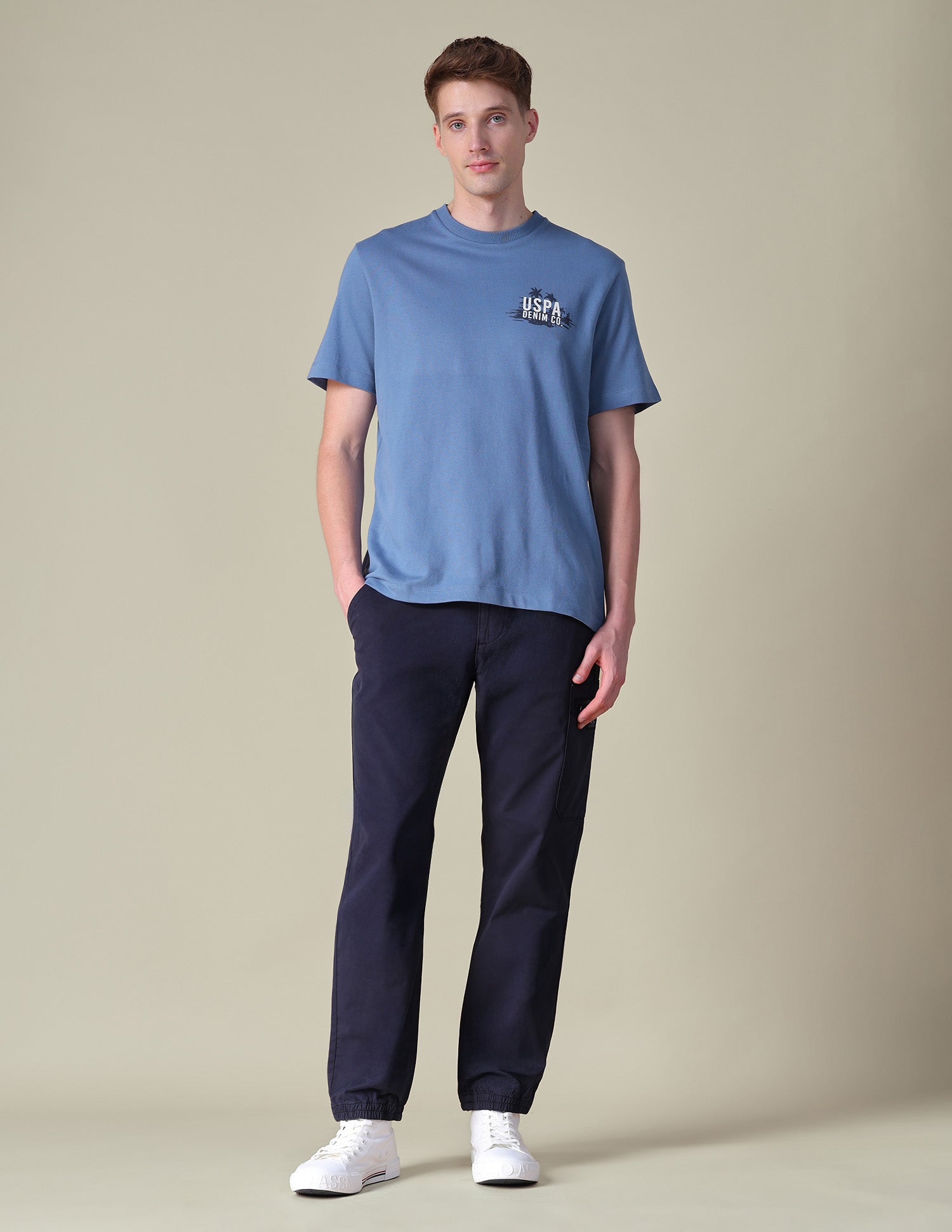 Graphic Brand Printed Relaxed Fit T-Shirt Blue - U.S. POLO ASSN. | Large