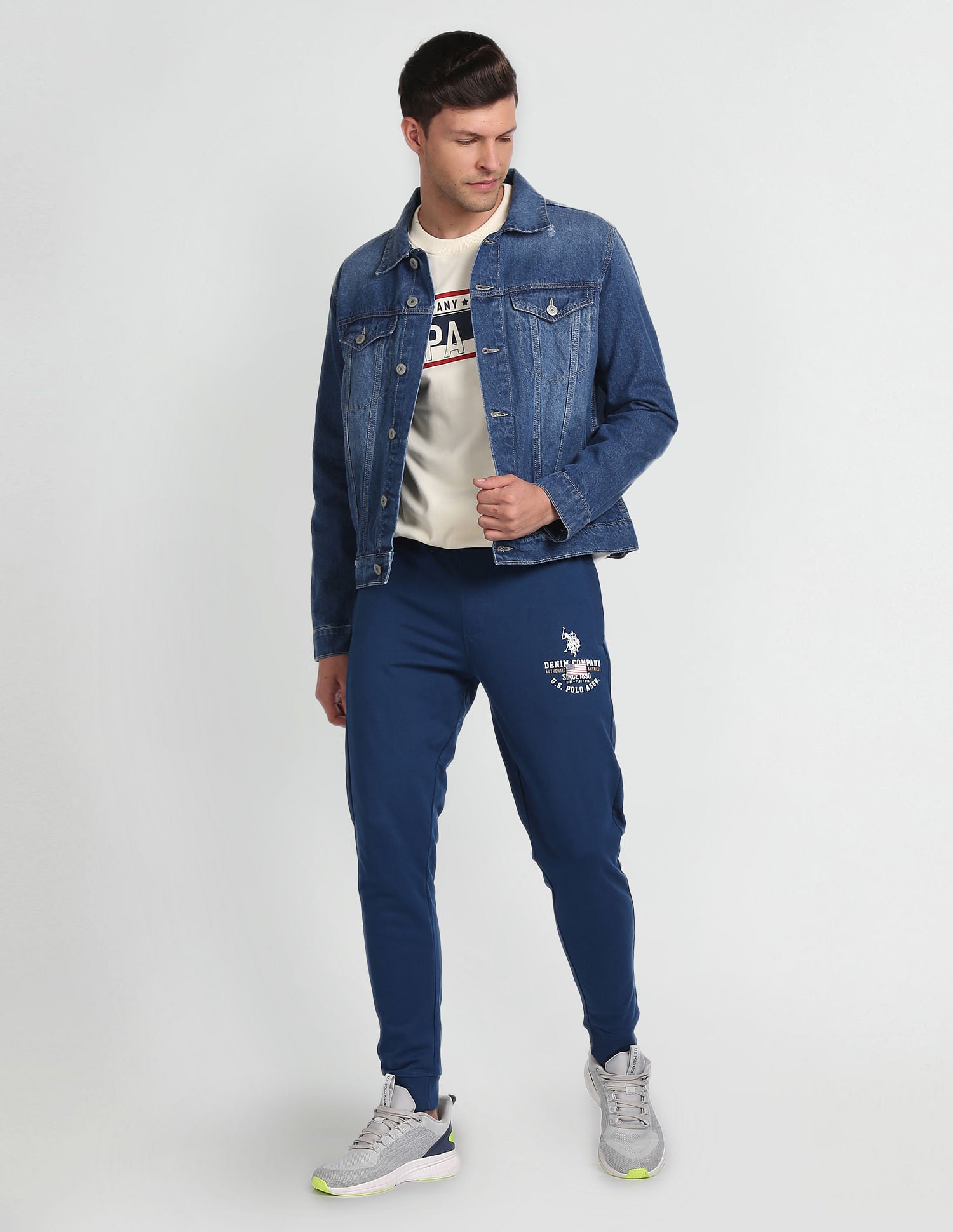 Spread Collar Denim Jacket Blue - U.S. POLO ASSN. | Large