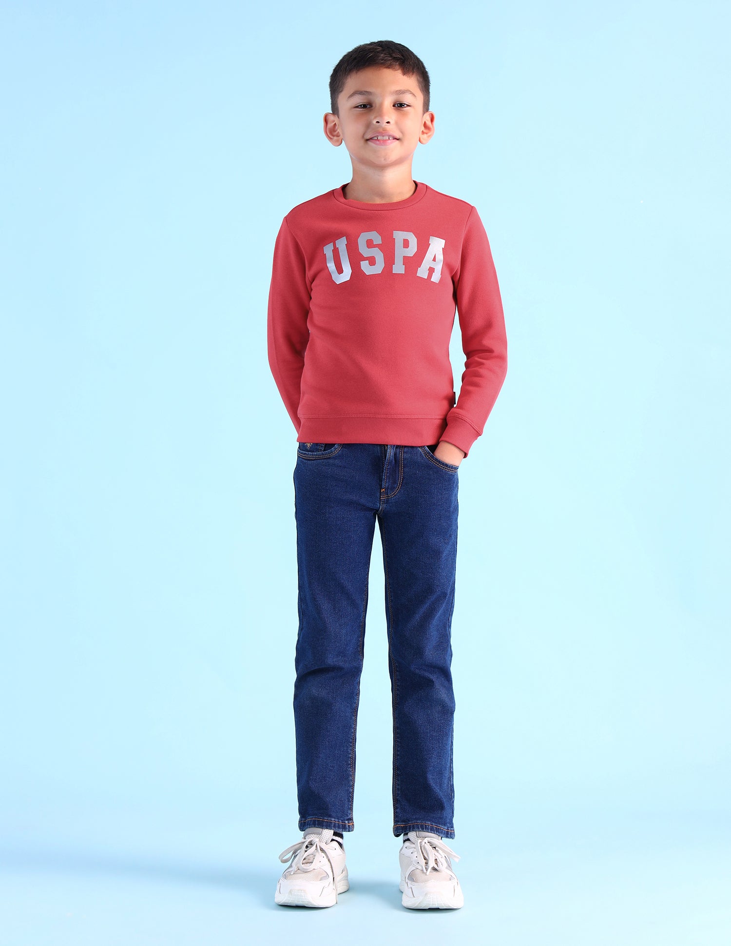 Boys Brand Printed Regular Fit Sweatshirt Red - U.S. POLO ASSN. | Large