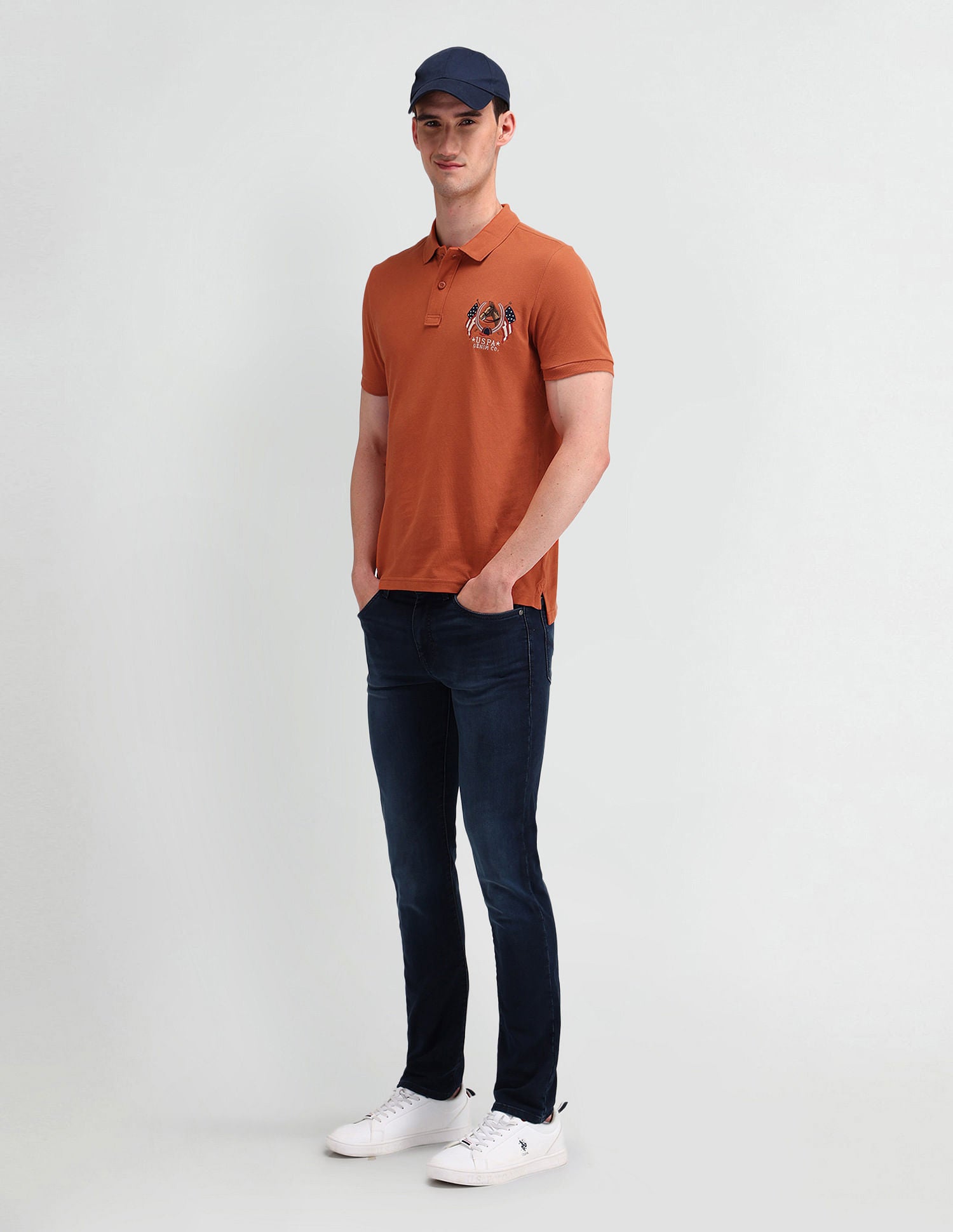 Muscle Fit Solid Polo Shirt Rust - U.S. POLO ASSN. | Large