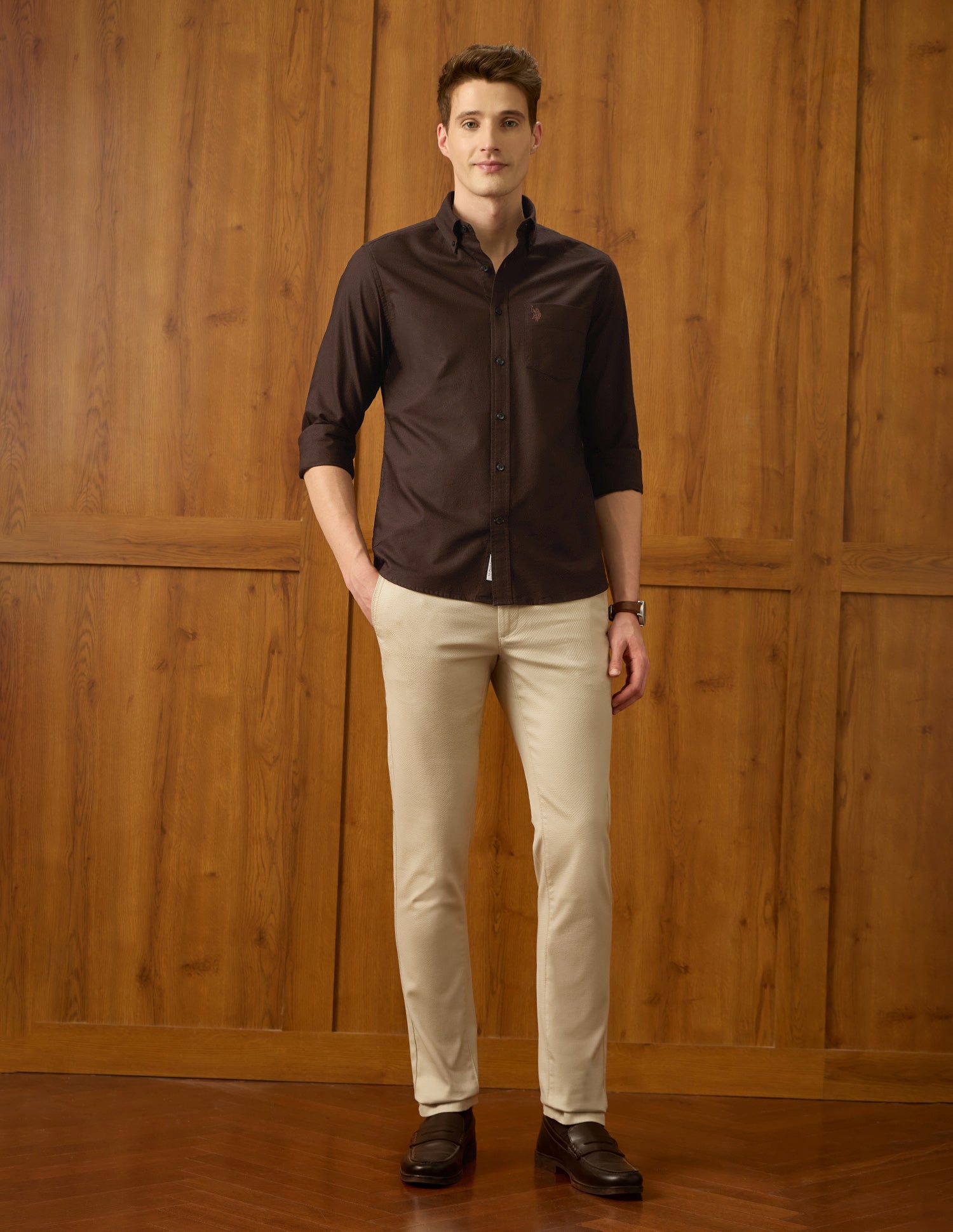 Equestrian Sports @ Elevnado Button Down Shirt Choco - U.S. Polo Assn. India | Large