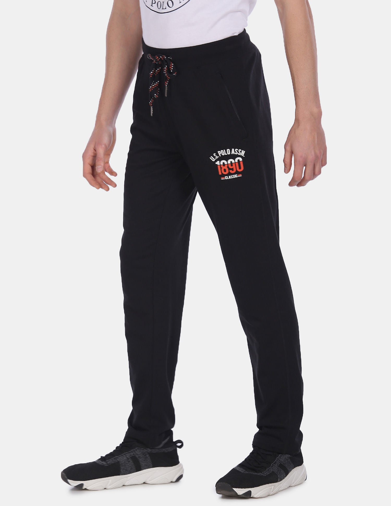 Comfort Fit Mid Rise I606 Lounge Track Pants - Pack Of 1 Black - U.S. POLO ASSN. | Large