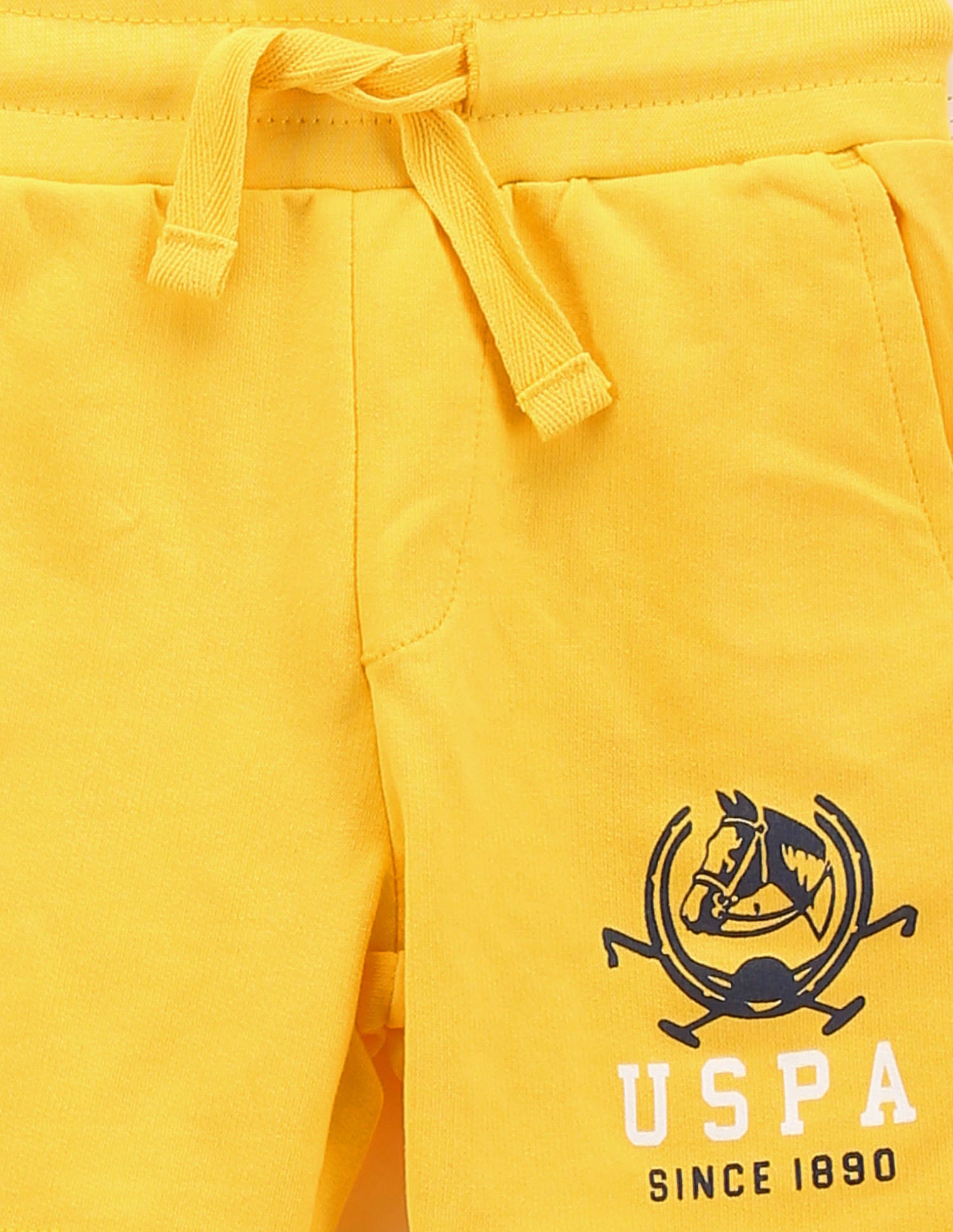 Boys Pure Cotton Knit Shorts Yellow - U.S. Polo Assn. India | Large