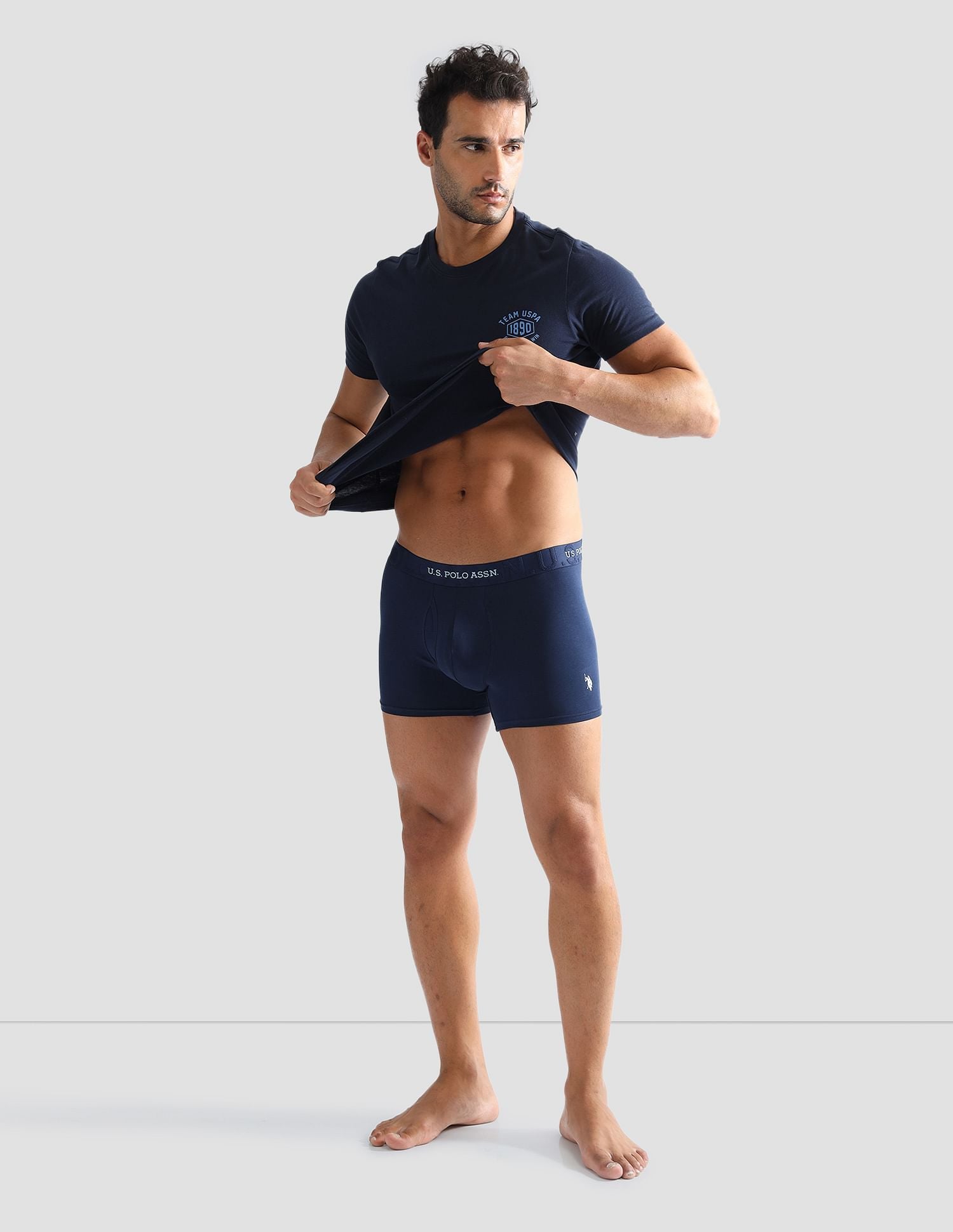 Anti Microbial Solid ET007 Trunks - Pack of 1 Navy - U.S. POLO ASSN. | Large