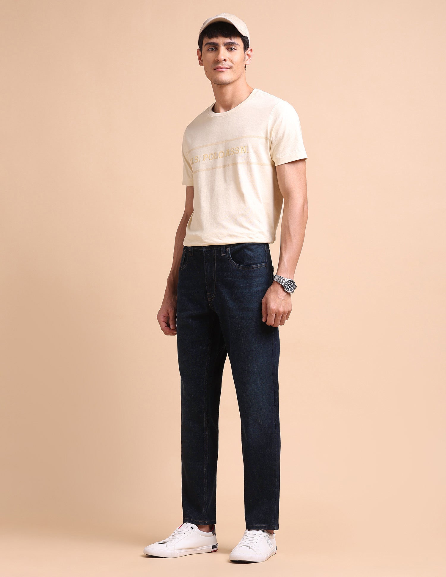 Cole Comfort Cropped Fit Blue Jeans Dark Blue - U.S. POLO ASSN. | Large