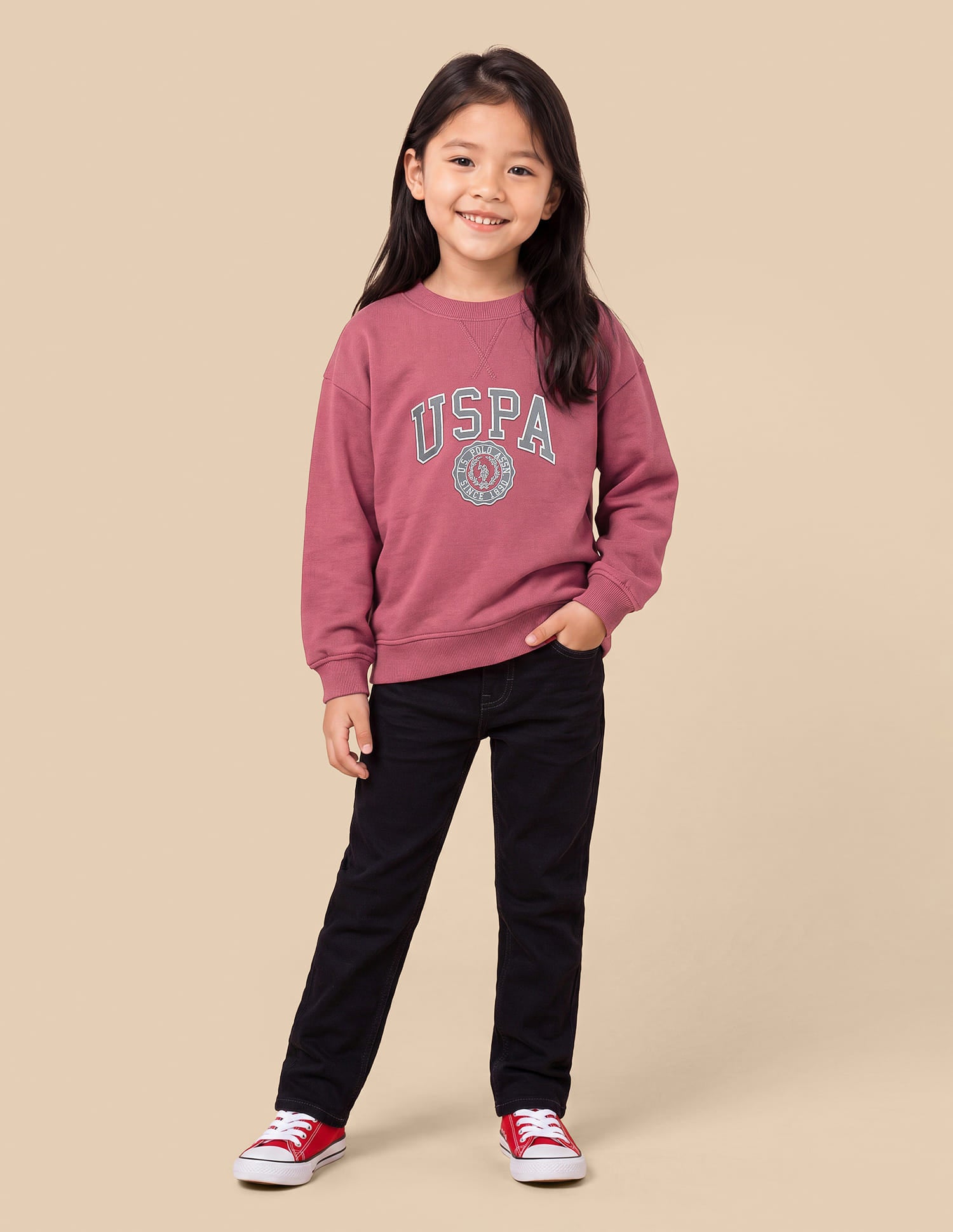 Brand Printed Relaxed Fit Sweatshirt Pink - U.S. Polo Assn. India | Large