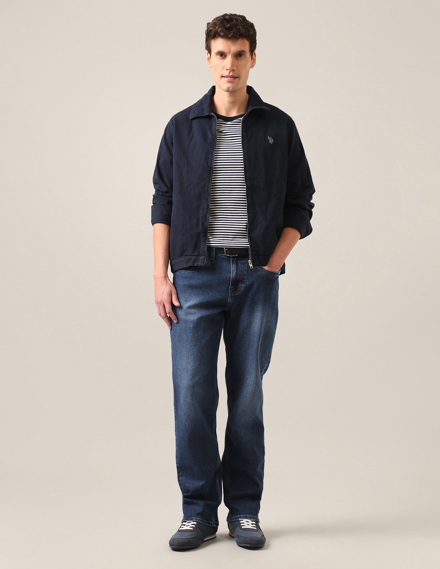 Shawn Relaxed Fit Blue Jeans Mid Blue - U.S. Polo Assn. India | Large
