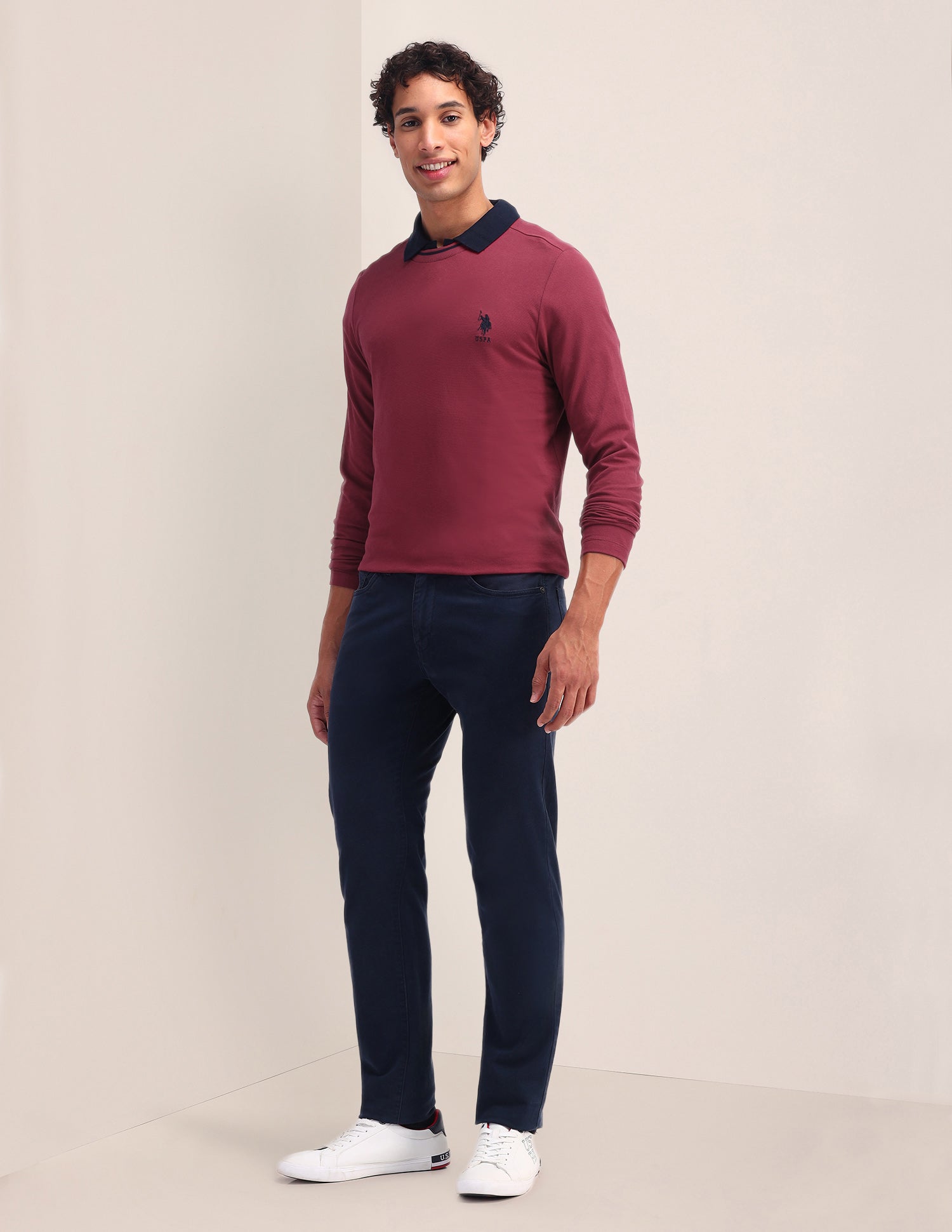 Solid Pattern Slim Fit T-Shirt Red - U.S. Polo Assn. India | Large