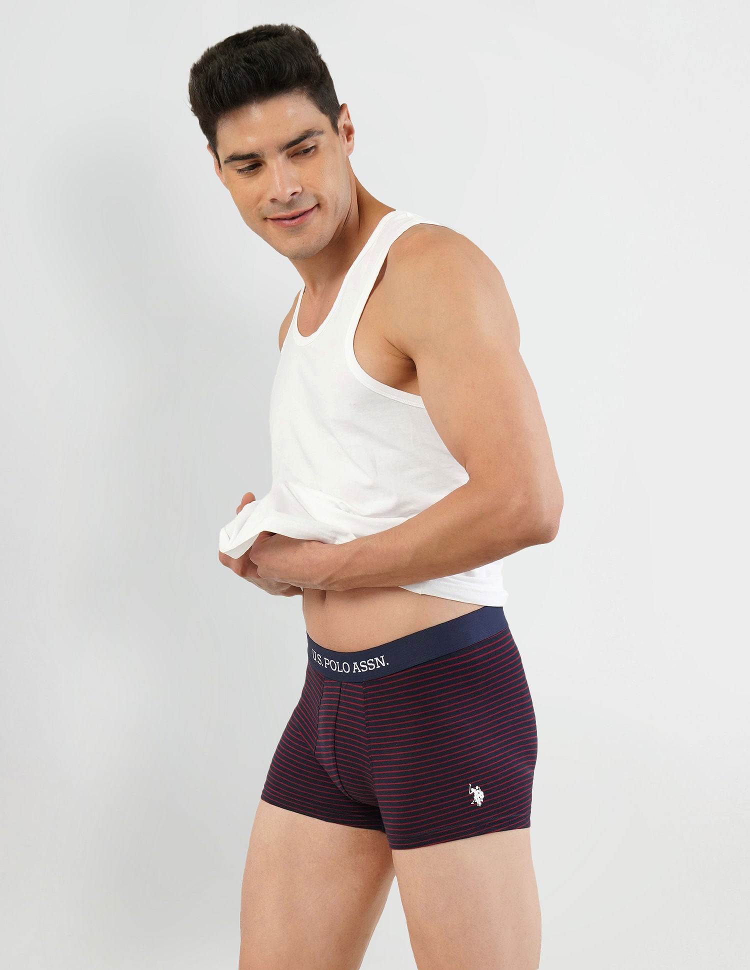 Horizontal Striped ET005 Trunks - Pack Of 2 Green and Red - U.S. POLO ASSN. | Large