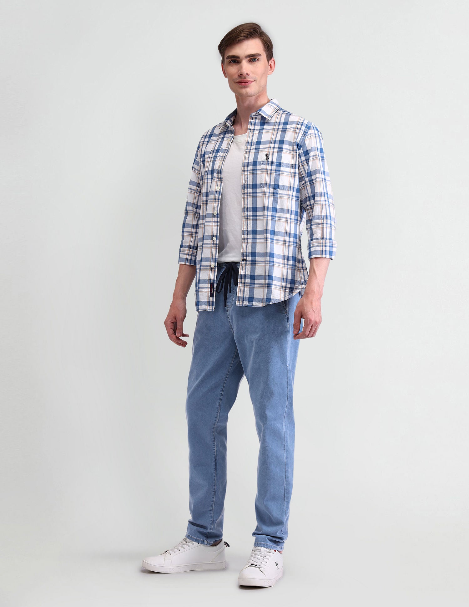 Slim Fit Blue Jogger Jeans Blue - U.S. POLO ASSN. | Large