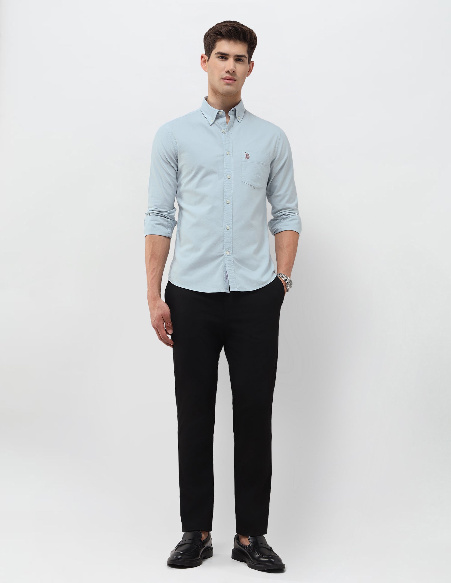Oxford Tailored Fit Shirt Blue - U.S. Polo Assn. India | Large