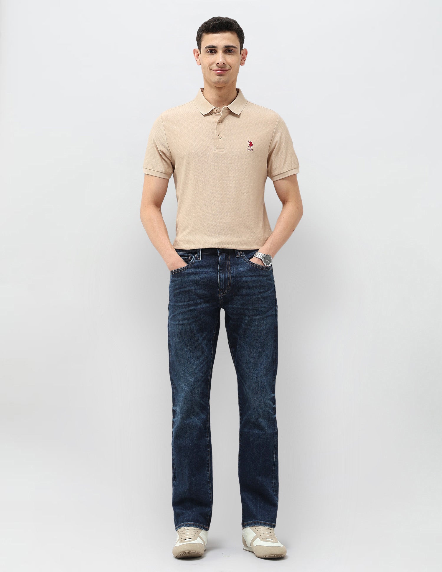 Harold Slim Straight Fit Blue Jeans Blue - U.S. POLO ASSN. | Large