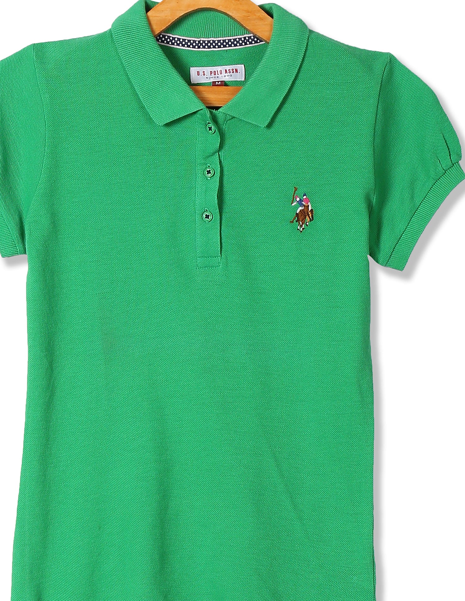 Girls Solid Pique Polo Shirt Green - U.S. POLO ASSN. | Large